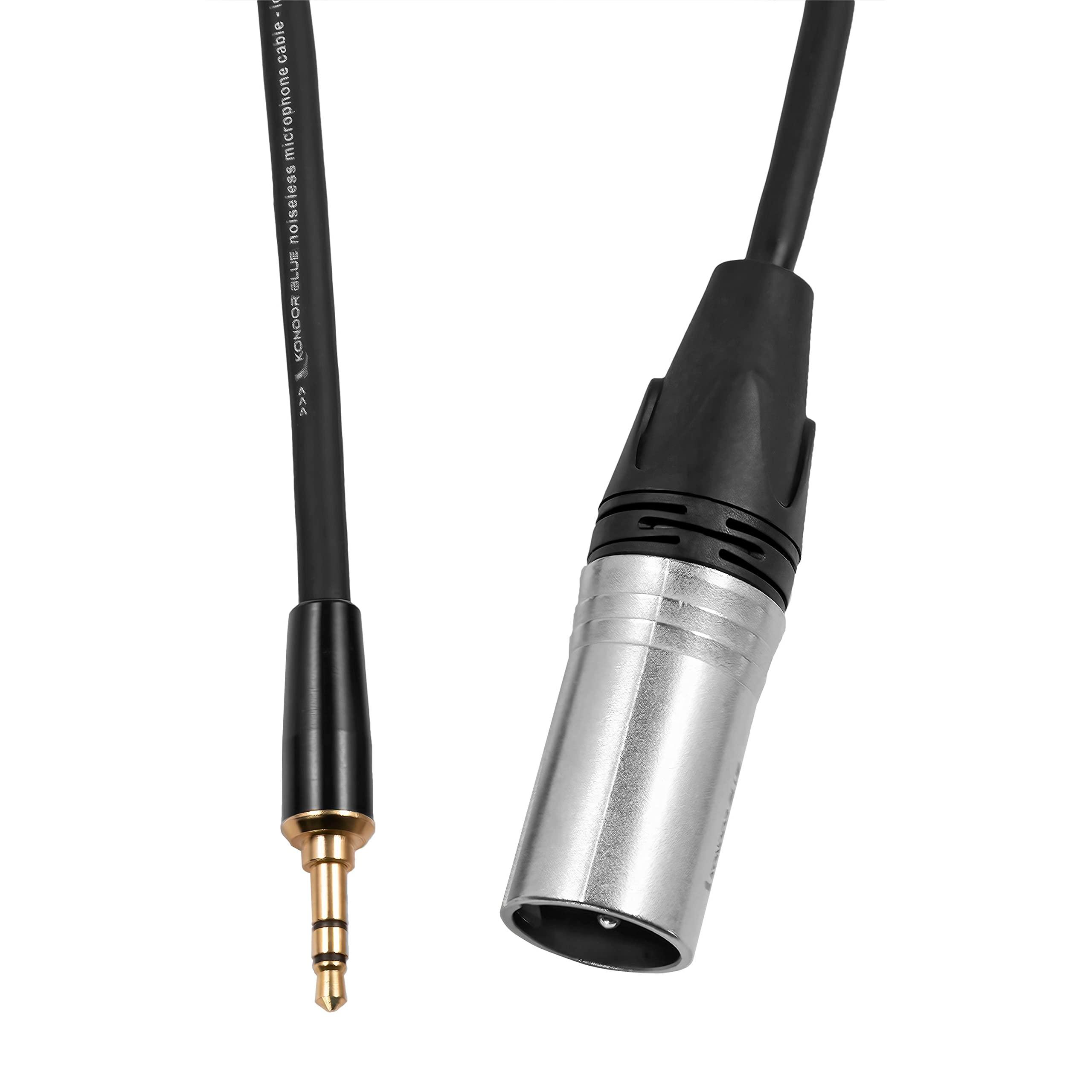KONDOR BLUE KONDOR BLUE 16\" 3 Pin XLR Male to 3.5mm Male Mini TRS for Studio Microphone Connection to Cine Camera + More