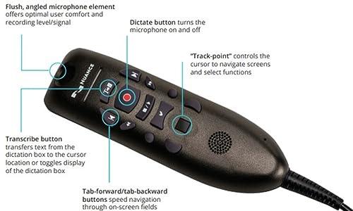 Dragon Medical Nuance Communications 0POWM3N9-E01 Nuance PowerMic III Microphone; Mono; 20 Hz to 16 kHz; Wired; 9 ft Cord;