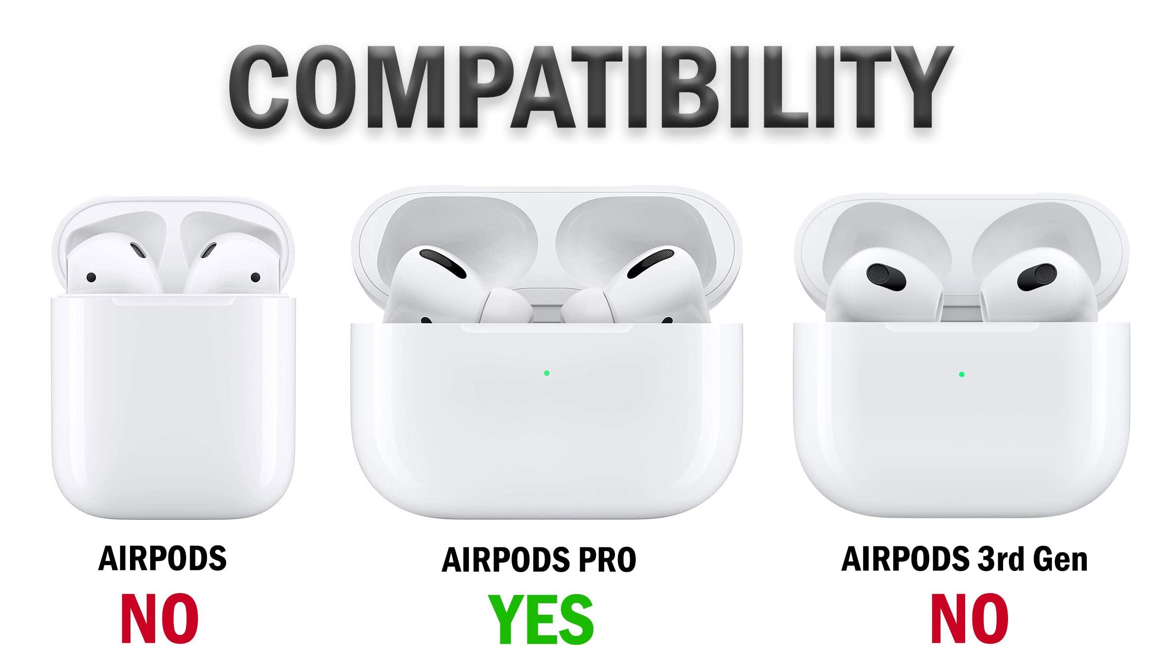 Nakedcellphone Secure-Click Series for Apple Airpods Pro Case, Nakedcellphone Rugged Hybrid Protective Cover with Carabiner Keychain Clip and Lock Closure for Airpods Pro Console (2019) - Navy Blue