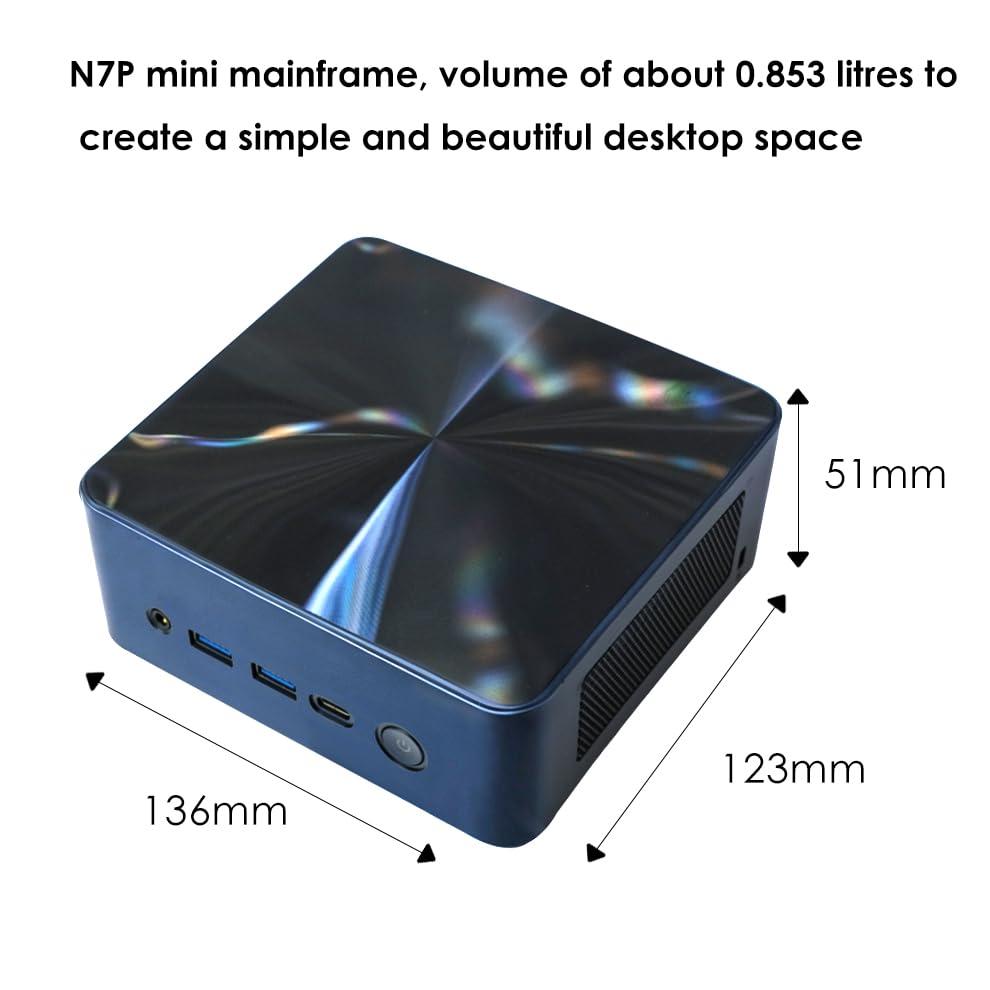 BRE NUC BRE NUC N7P Mini PC, AMD Ryzen 7 7840HS(up to 5.1GHz) 8C/16T, Mini Computer 16GB DDR5 RAM 512GB NVMe PCIE 4.0 SSD, Mini Desktop Computer 4K 60Hz Triple Screen Display WiFi6/BT5.2