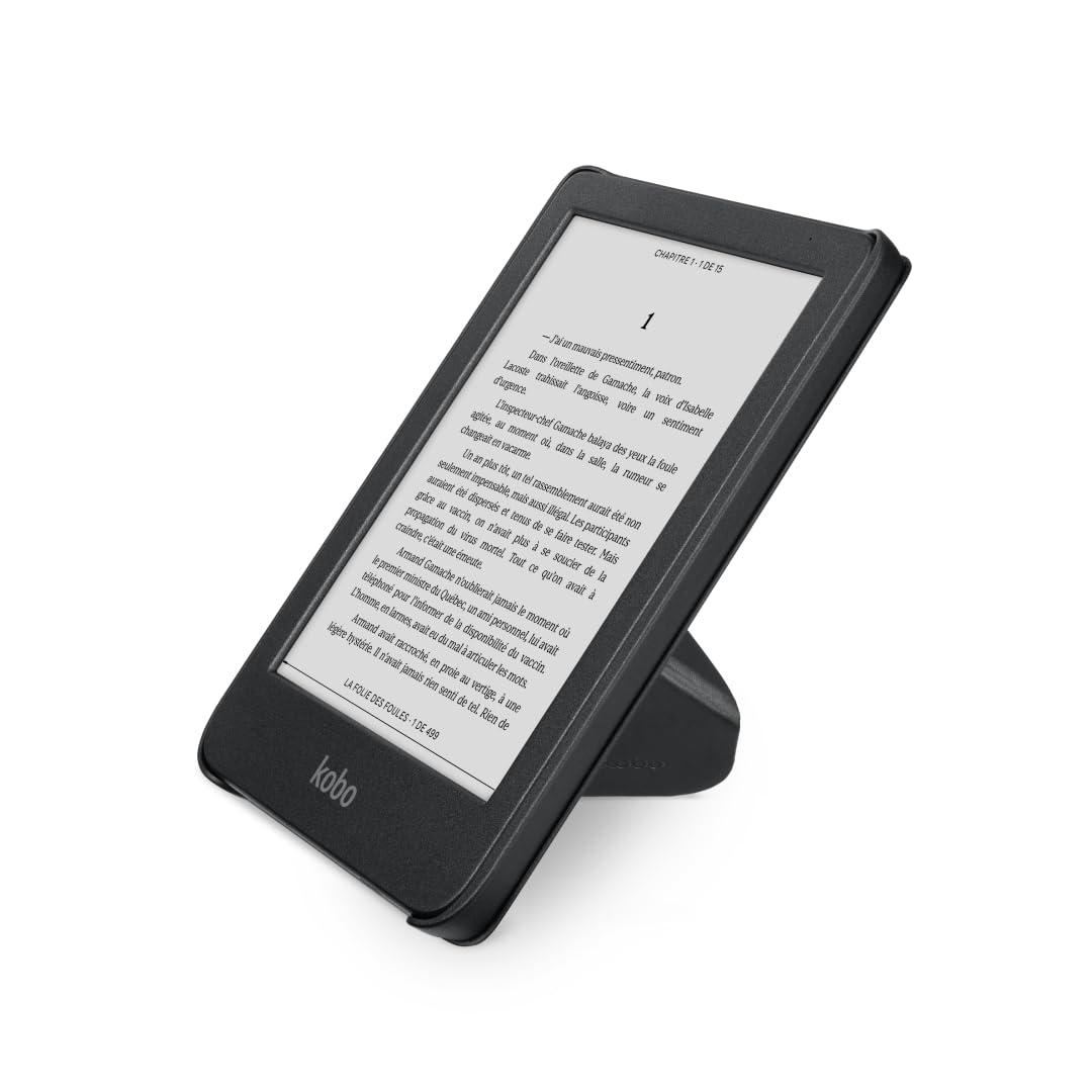 Kobo Kobo Clara Colour/BW SleepCover Case | Black | Sleep/Wake Technology | Built-in 2-Way Stand | Vegan Leather | Compatible with 6 Kobo Clara Colour/BW eReader