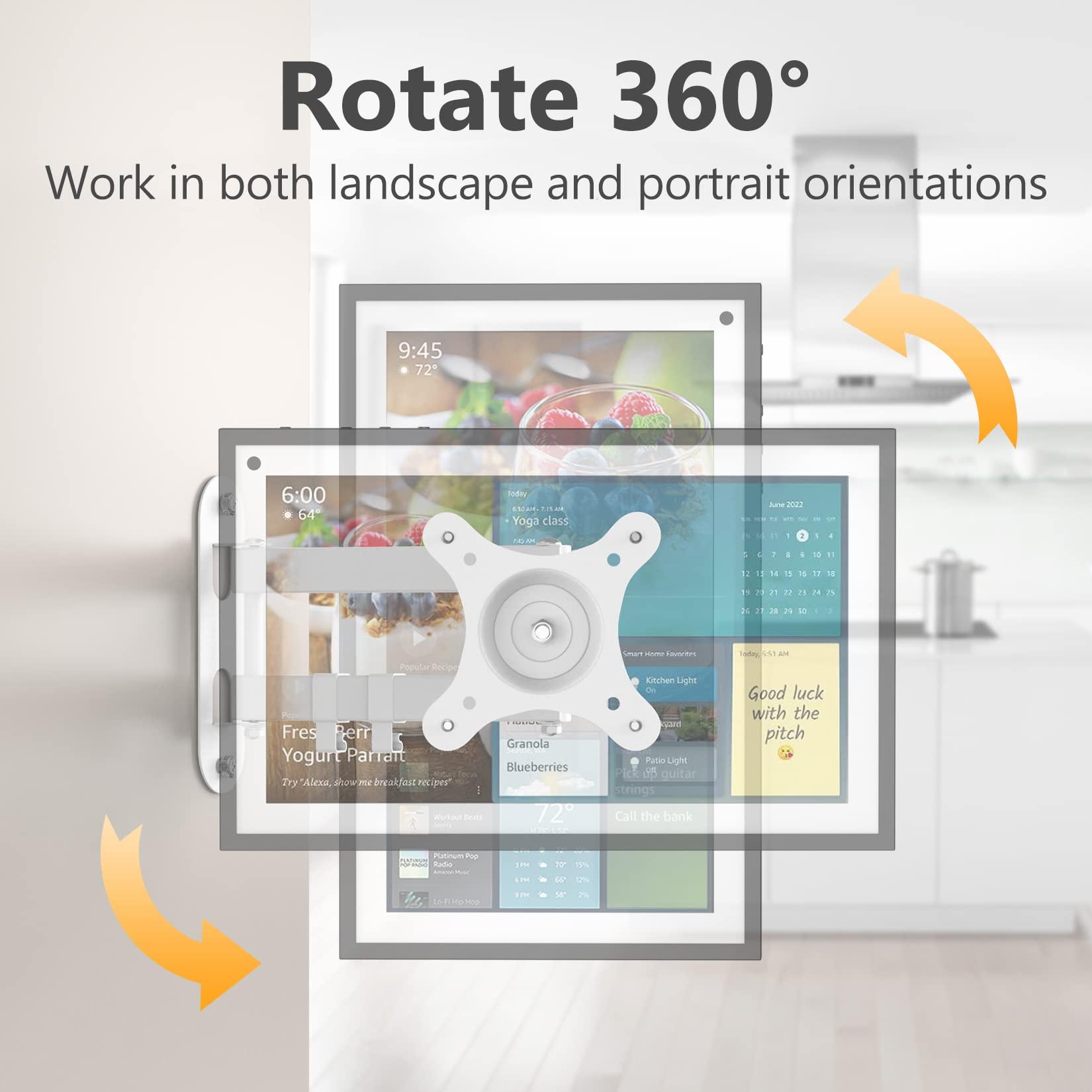 Laivli Laivli Wall Mount for Echo Show 15 (1st, 2nd Gen), and Monitors 13"-27", with 15 Inch Extension Arm, Full Motion Adjustable - Easy to Rotate, Swivel, Tilt and Fold, Echo Show 15 Wall Mounting Bracket