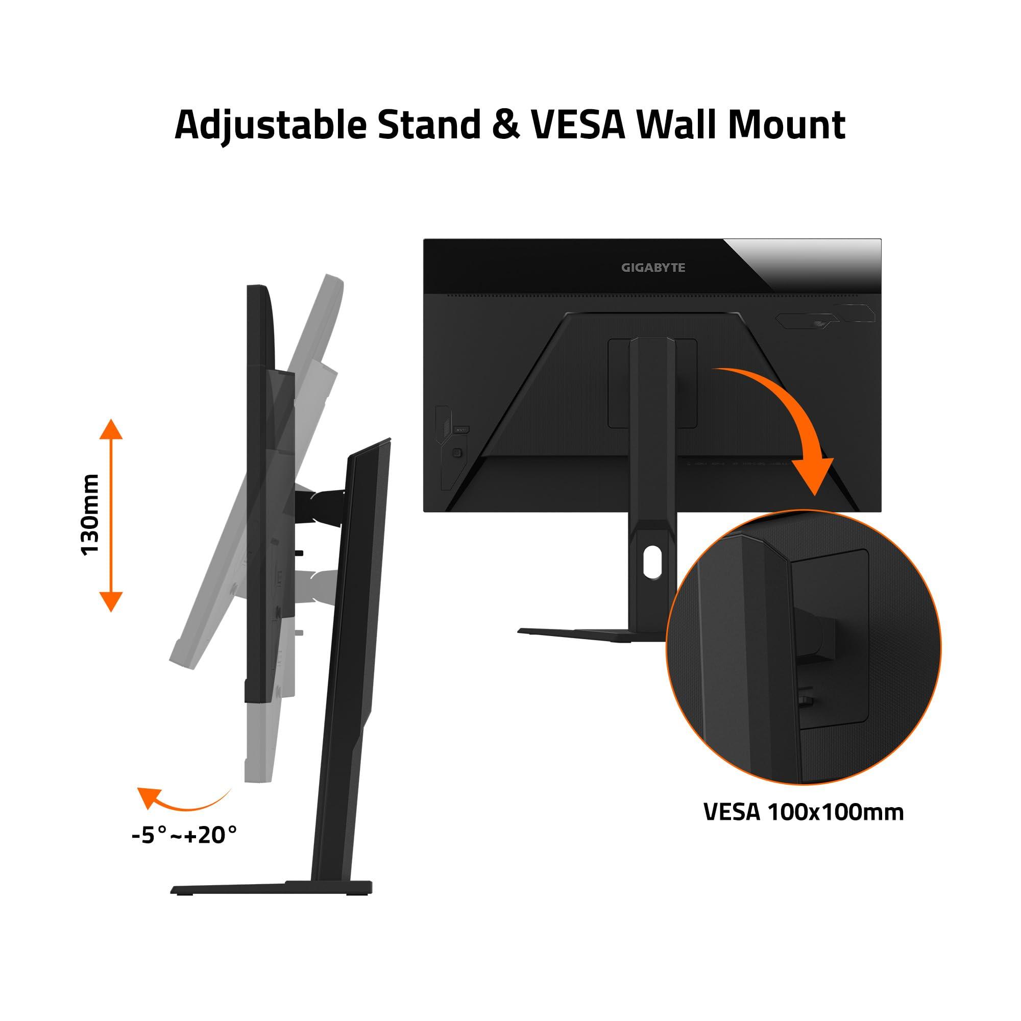 GIGABYTE GIGABYTE - M27Q Advanced (US) - 27" SS IPS Gaming Monitor - QHD 2560x1440-180Hz - 1ms MPRT - AMD FreeSync - Type C KVM - HDMI, DP, Type C - Height Adjustable - Black
