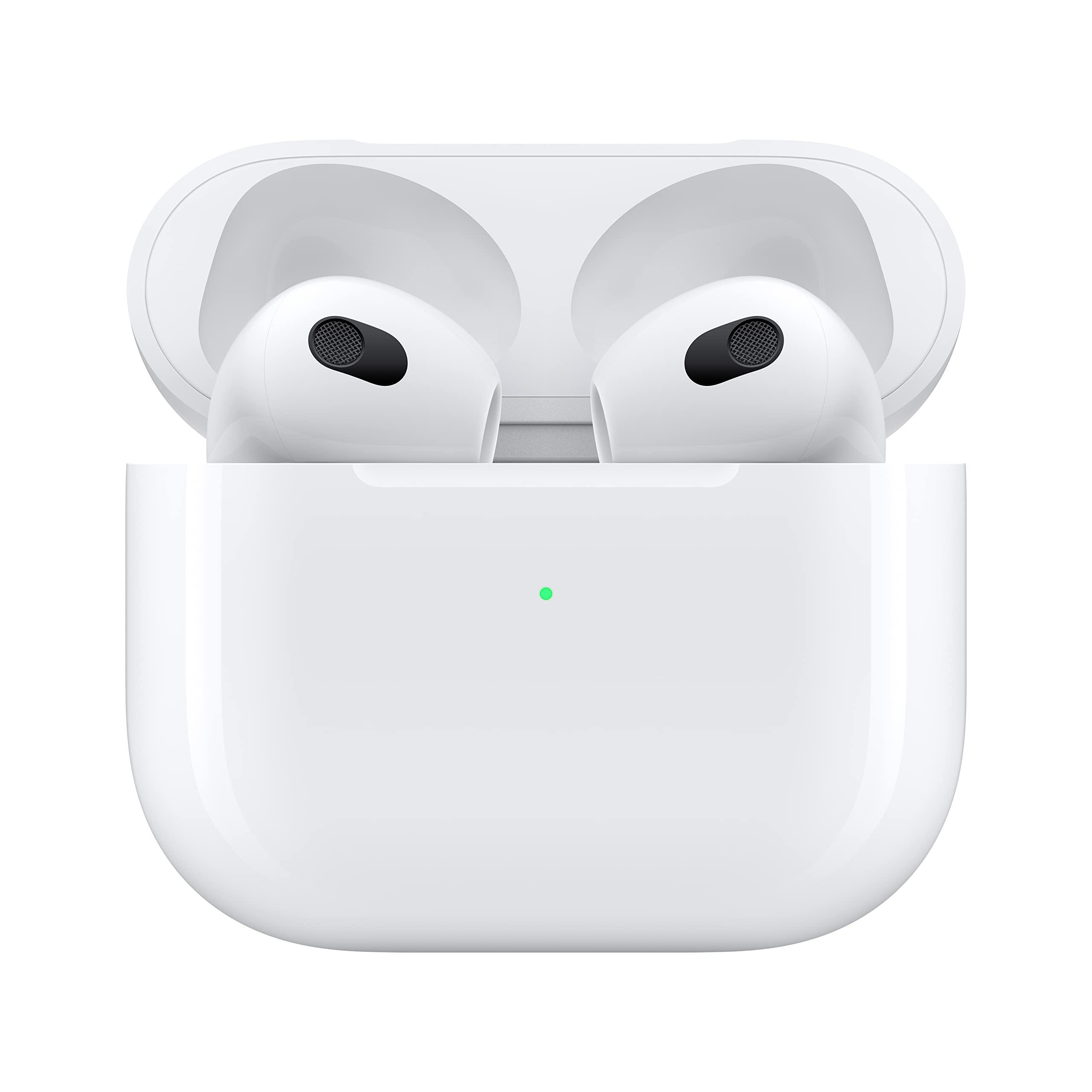 Apple Apple AirPods (3rd Generation) Wireless Ear Buds, Bluetooth Headphones, Personalized Spatial Audio, Sweat and Water Resistant, Lightning Charging Case Included, Up to 30 Hours of Battery Life