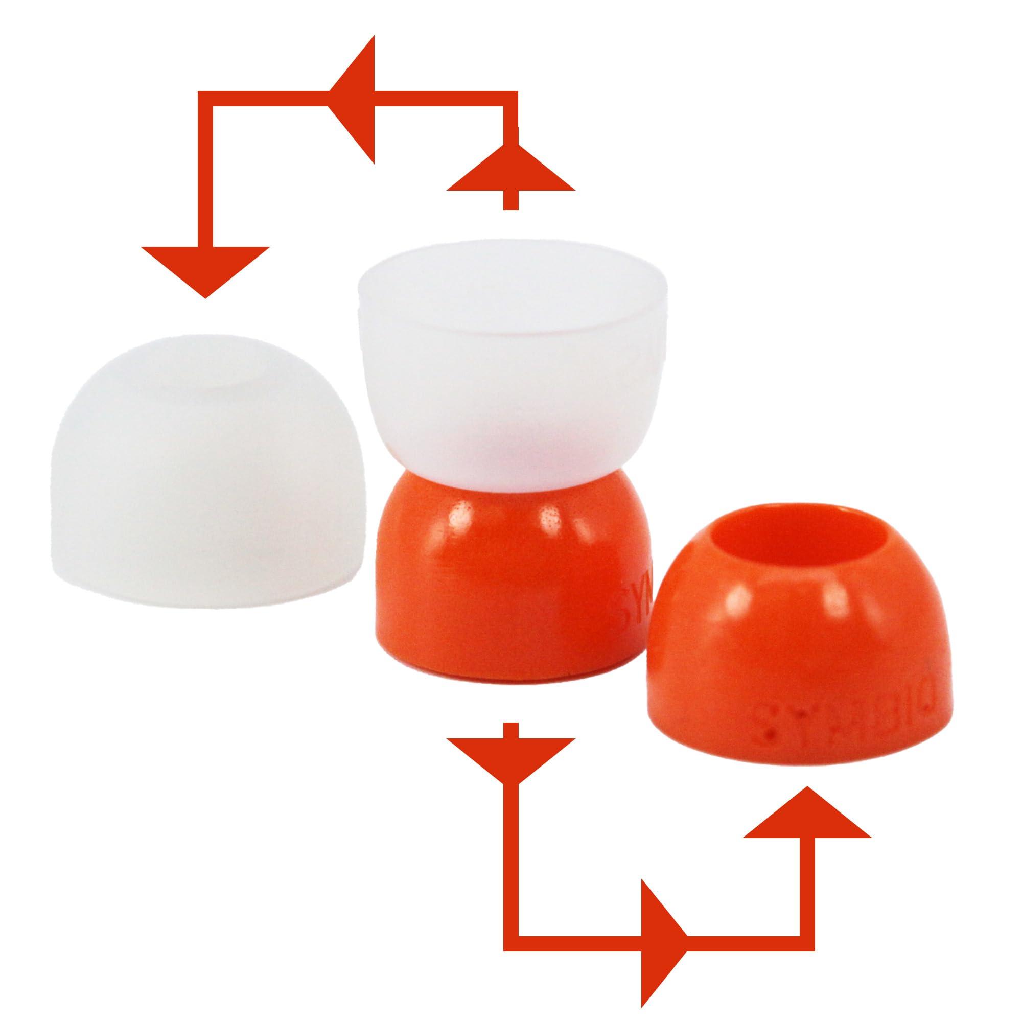 Symbio New SYMBIO W Improved Replacement Ear Tips. Upgrade Hybrid Design: Soft Memory Foam Core and Silicone Outside Layer. Comfortable Fit, Longer Life and Easy to Keep Clean - 3 Pairs (X-Small)