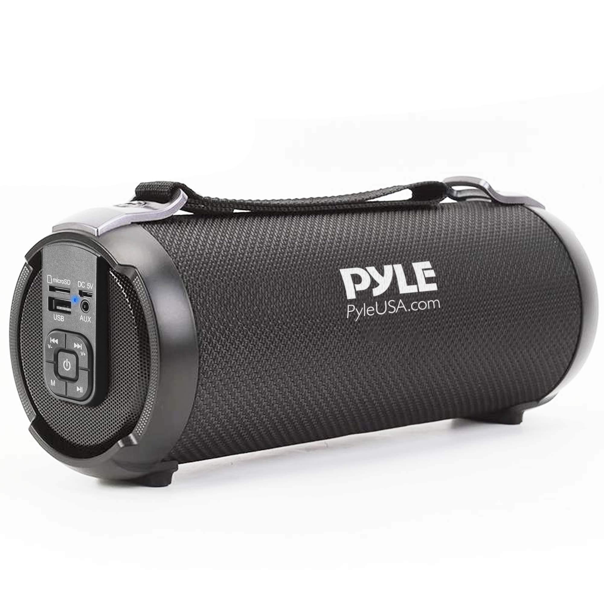 Pyle Pyle Wireless Portable Bluetooth Boombox Speaker - 500W 2.0CH Rechargeable Boom Box Speaker Portable Barrel Loud Stereo System with AUX Input/USB/SD/Fm Radio, 3" Subwoofer, Voice Control - PBMWP185 and Pyle Wireless Portable Bluetooth Boombox Speaker