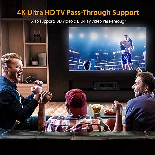 Pyle Pyle 5.2-Channel Hi-Fi Bluetooth Stereo Amplifier - 1000 Watt AV Home Speaker Subwoofer Sound Receiver with Radio, USB, RCA, HDMI, Mic In, Wireless Streaming, Supports 4K UHD TV, 3D, Blu-Ray -PT694BT