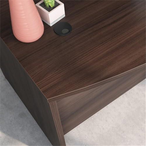 Sauder OfficeWorks by Sauder Affirm 60'' Bow Front Desk Shell, L: 34.25'' x W: 59.06'' x H: 29.29'', Noble Elm