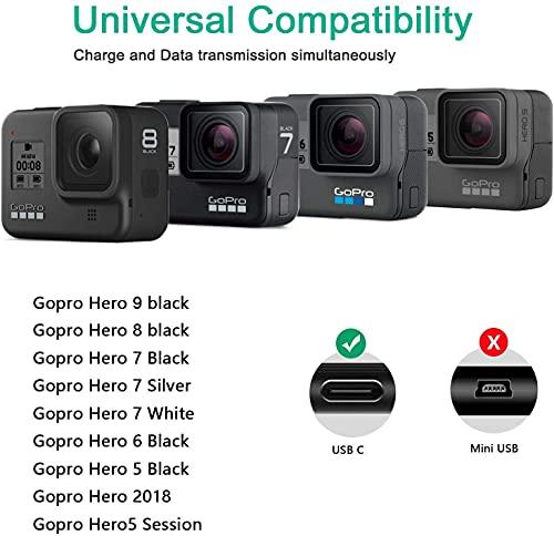 Alitutumao Replacement USB Type-C Charging Cable Date Transfer Cord Compatible with Gopro Hero 9 Hero 8 Hero 7 Black Gopro Max Hero 7 Silver Hero 7 White Hero 6 Black Gopro Hero 5 Black Hero5 Session Hero 2018