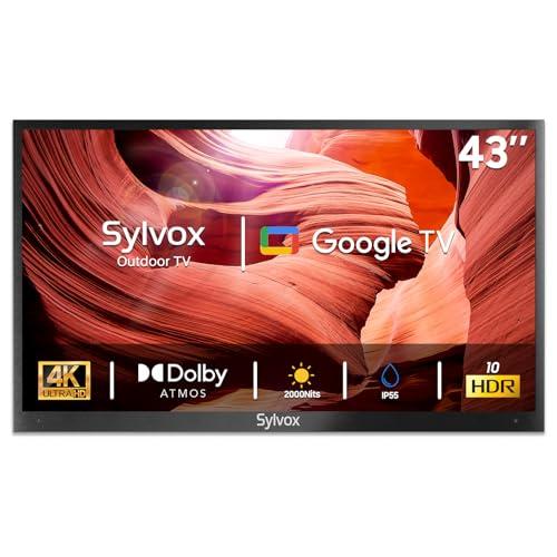 SYLVOX SYLVOX Outdoor TV, 43 inch 2000 Nit High Brightness Smart Outdoor TV, 4K Sunlight Readable Display, IP55 Waterproof, Smart TV for Outdoor Households or Commercial Places (Pool Pro 2.0/2024)