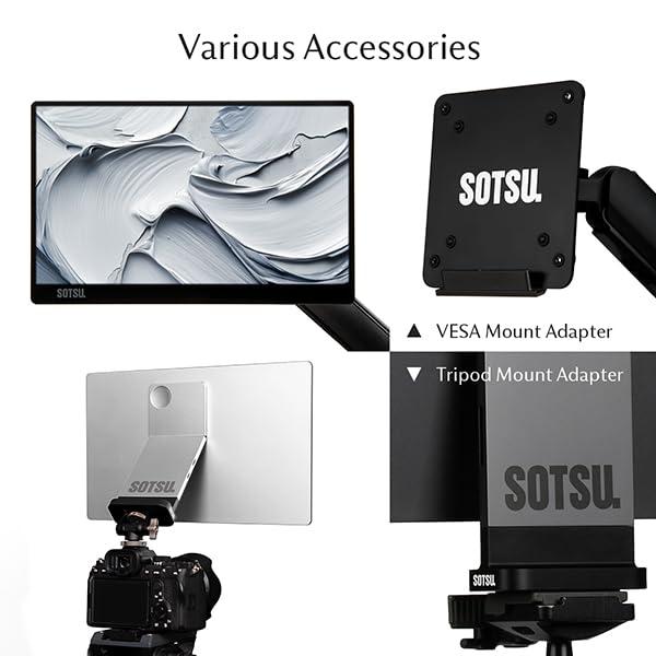 SOTSU SOTSU FlipAction Go 14" Premium Portable Monitor SFA14PMSV | Robust but Lightweight | Tempered Glass Cover | 1080p | 400 Nits | 100% sRGB | 5W | Super Versatile | USB C or Mini HDMI