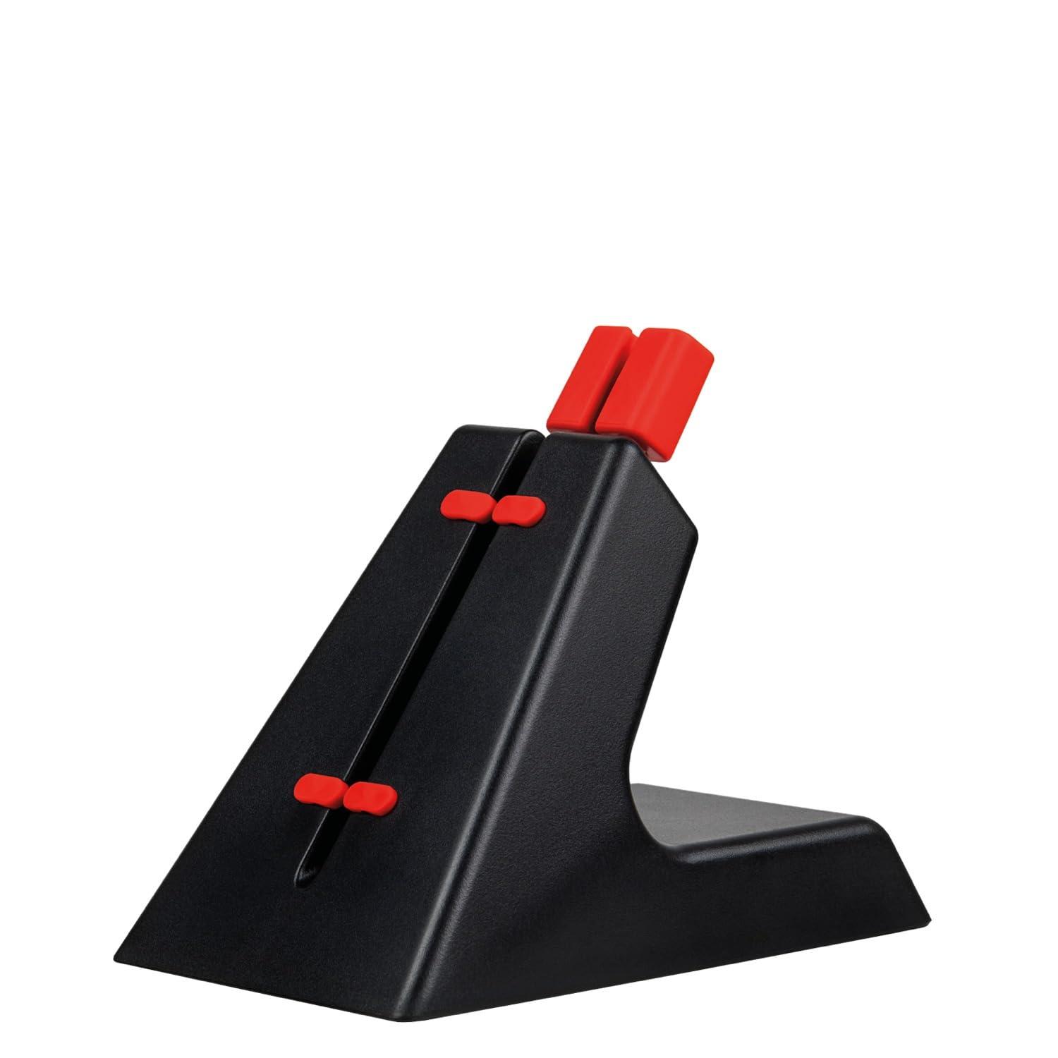 Arozzi Arozzi - Ancora Mouse Bungee with Snug Cord Holder, Rubber Feet, Extendable Spring and Weighted for Stability - Black with Red Accents