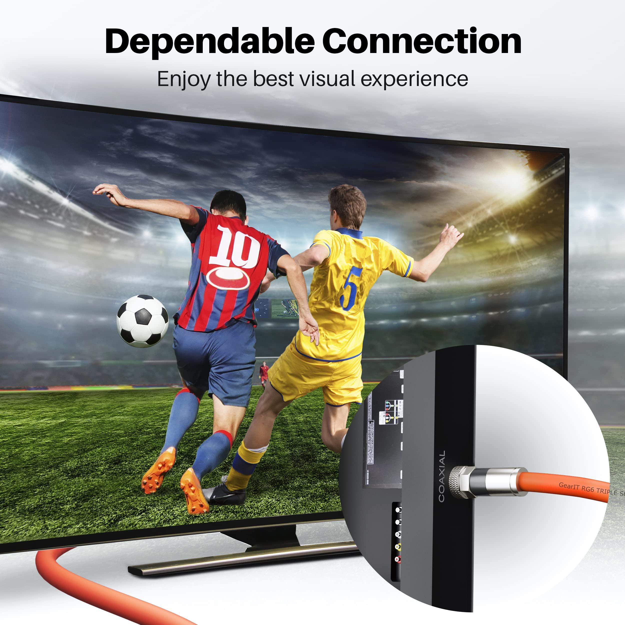 GEARit GEARit Coaxial Cable for Direct Burial (35ft) RG6 70 Ohm RF Rubber Boot Waterproof Underground in-Wall with Rubber Boot, High-Speed Internet, Broadband, Digital TV Aerial, Satellite Cable 35 Feet