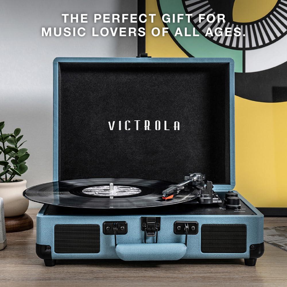 Victrola Victrola Vintage 3-Speed Bluetooth Portable Suitcase Record Player with Built-in Speakers | Upgraded Turntable Audio Sound|Dark Brown, Model Number, Model Number: VSC-550BT-DBR