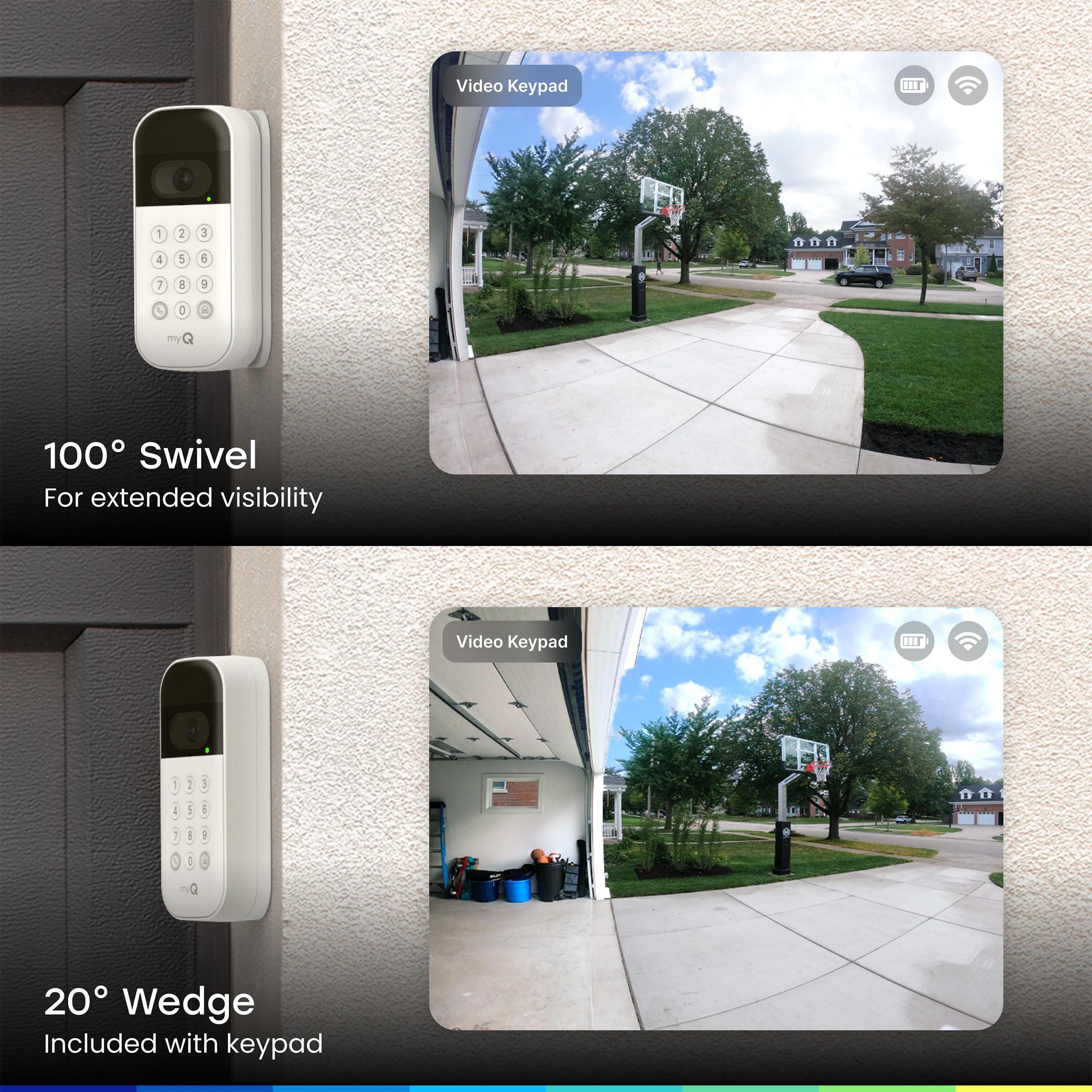 CHAMBERLAIN Chamberlain VKP1-MYQ-SMW myQ Smart Garage Video Keypad Swivel Mount, 5.6 Ounces, Grey