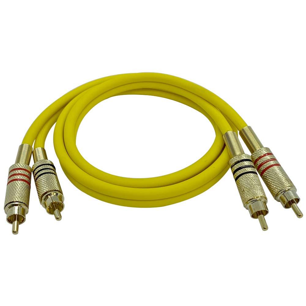 Seismic Audio Seismic Audio - SAPRCA3-3 Foot Yellow Dual RCA Male to Dual RCA Male Audio Patch Cable 2RCA to 2RCA Audio Cord