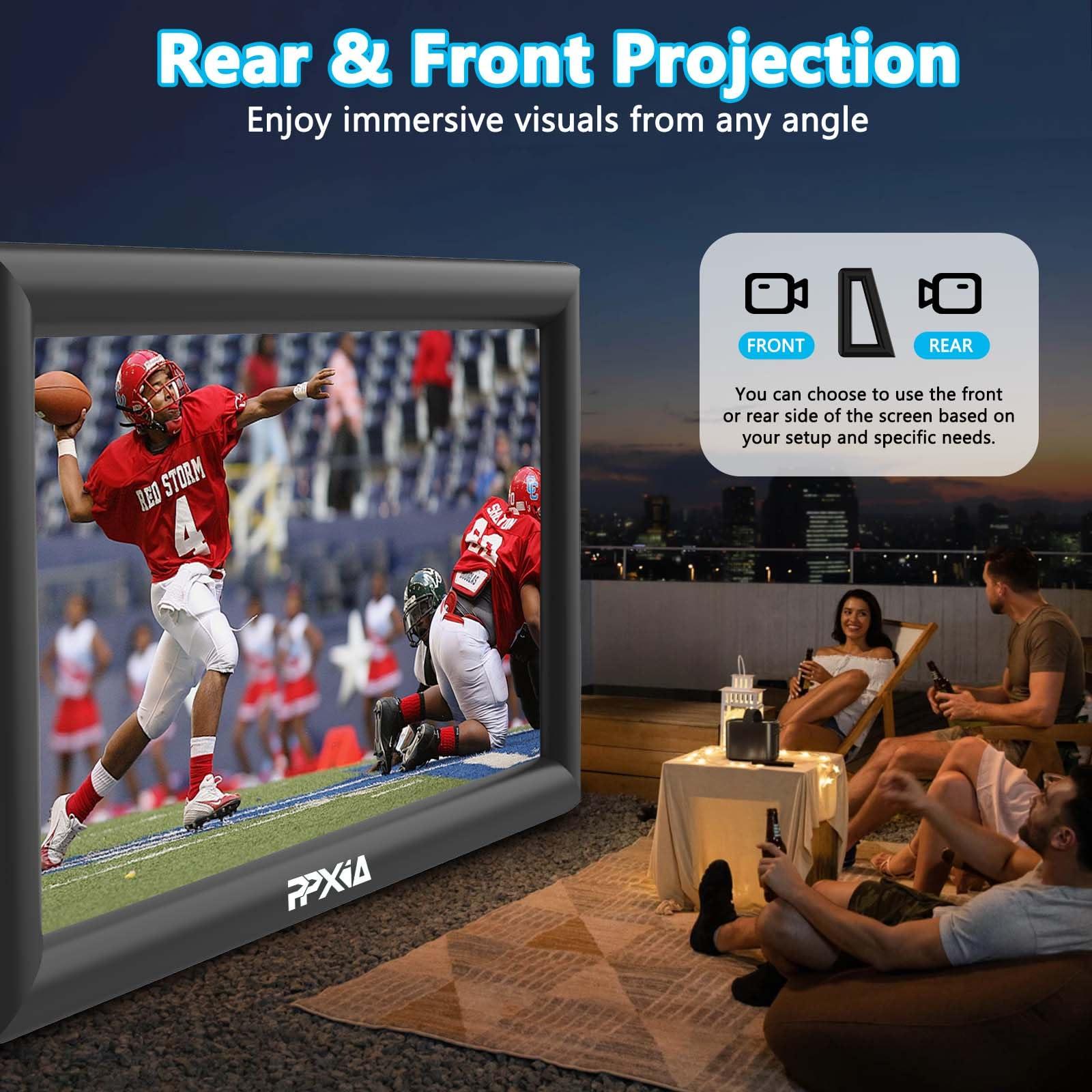 PPXIA PPXIA Inflatable Movie Screen Outdoor Projector Screen for Outside 25ft, Large Blow Up Screens Front and Rear Projection with Air Blower, Best for Movie Nights Backyard Home Theater