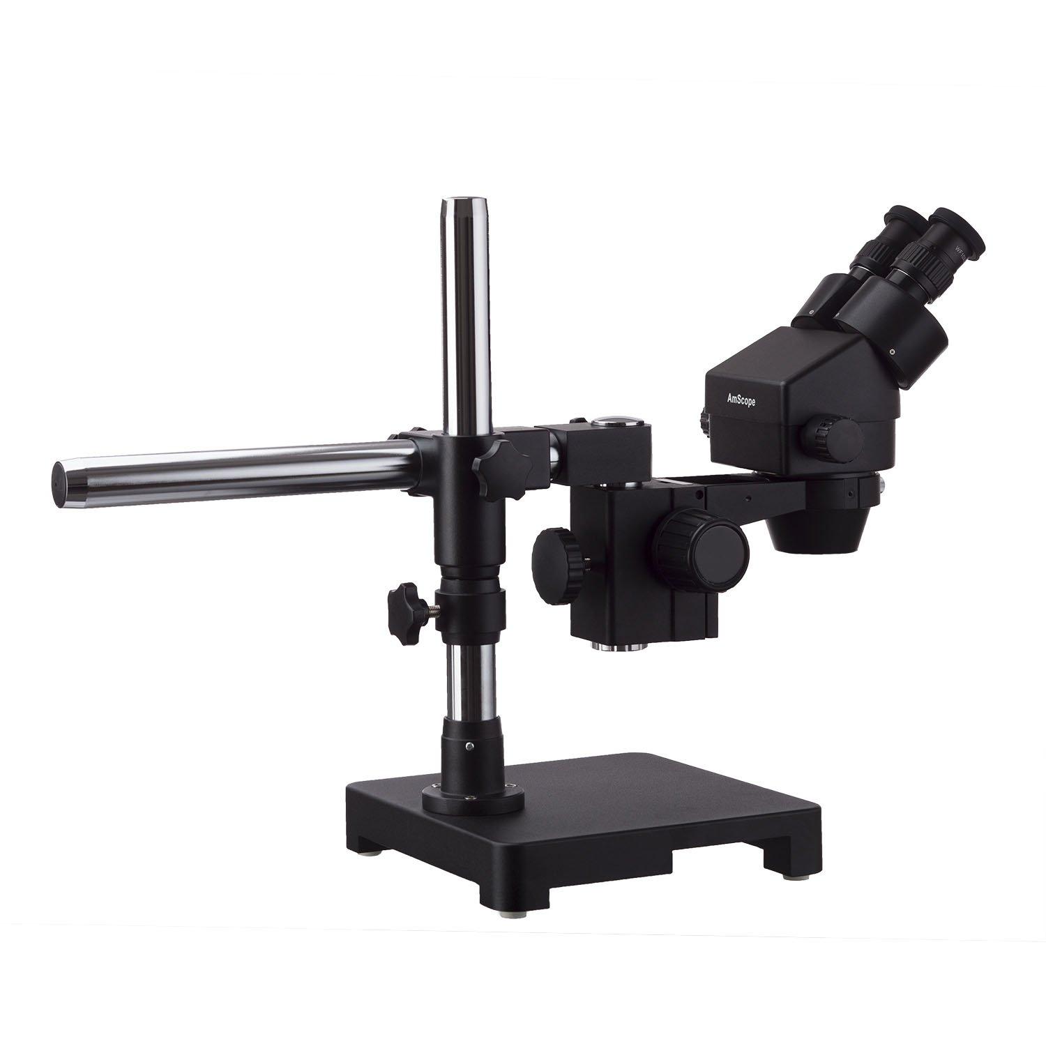 AmScope AmScope 3.5X-45X Black Stereo Zoom Microscope with Single Arm Boom Stand
