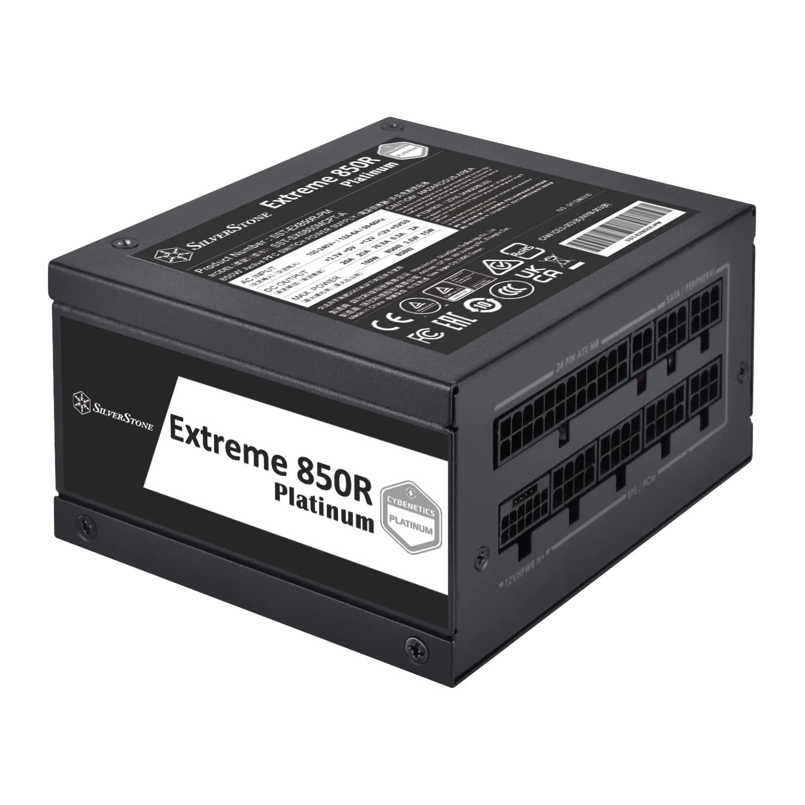 SilverStone Technology SilverStone Technology Extreme 850R Platinum Cybenetics Platinum 850W SFX12V 4.0 (ATX 3.0) & PCIe 5.0 SFX Power Supply, SST-EX850R-PM