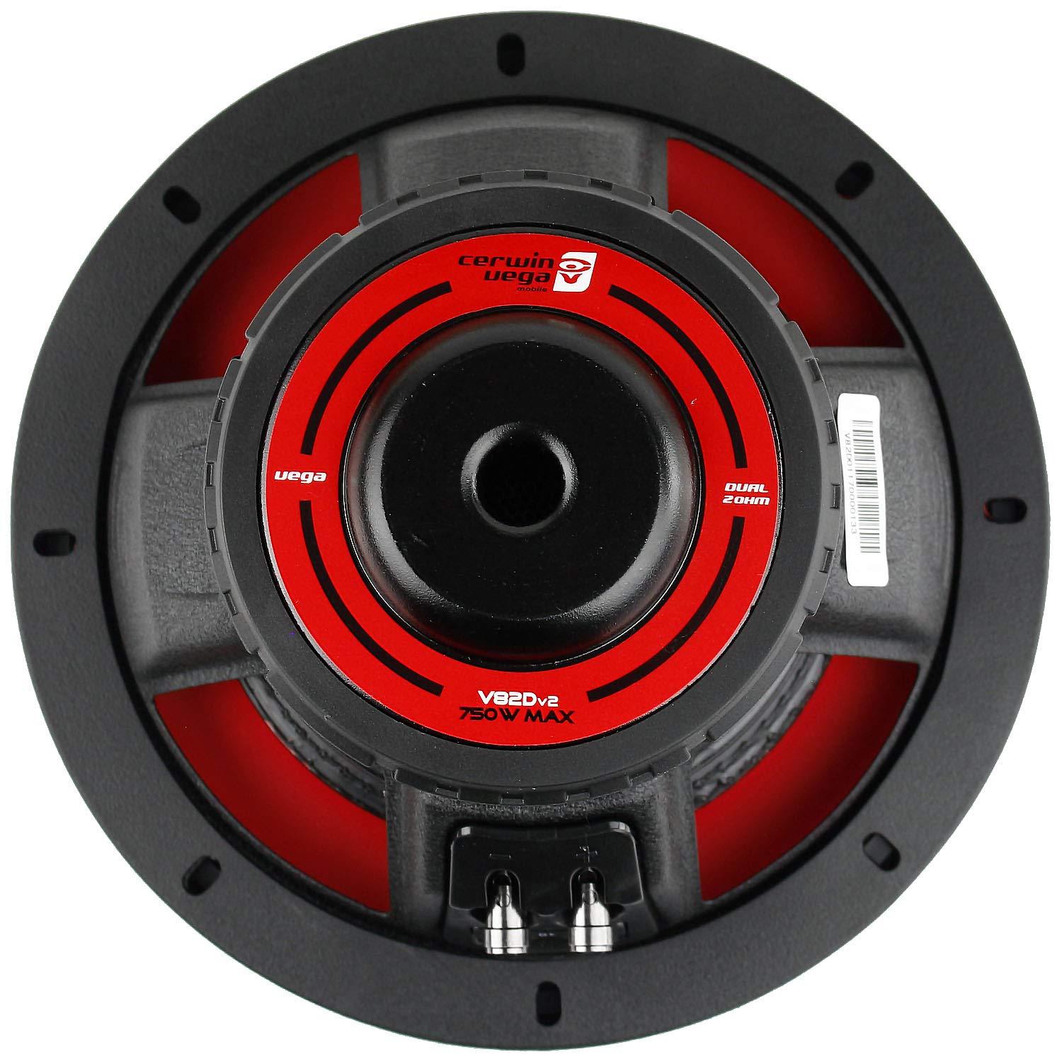 Cerwin-Vega Cerwin-Vega 2 Pack 8\" Dual 2 Ohm Subwoofer 750 Watts Car Audio Sub DVC V82DV2