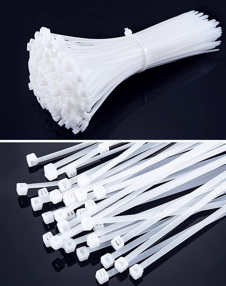 Heyiarbeit Heyiarbeit 6 Inch Zip ties White Plastic Cable Tie Nylon Cable Wire Ties Self-Locking Tie Wraps 100Pcs