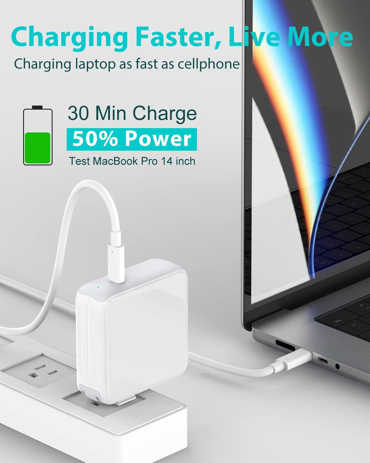 IFEART Charger for MacBook Pro 10FT, 96W USB C Charger Power Adapter for MacBook Pro 16, 15, 14, 13 inch 2024, 2023, 2022 2021, 2020, M1 M2 M3 MacBook Air, LED, 100W USB-C Cable Charging as Fast as MagSafe 3