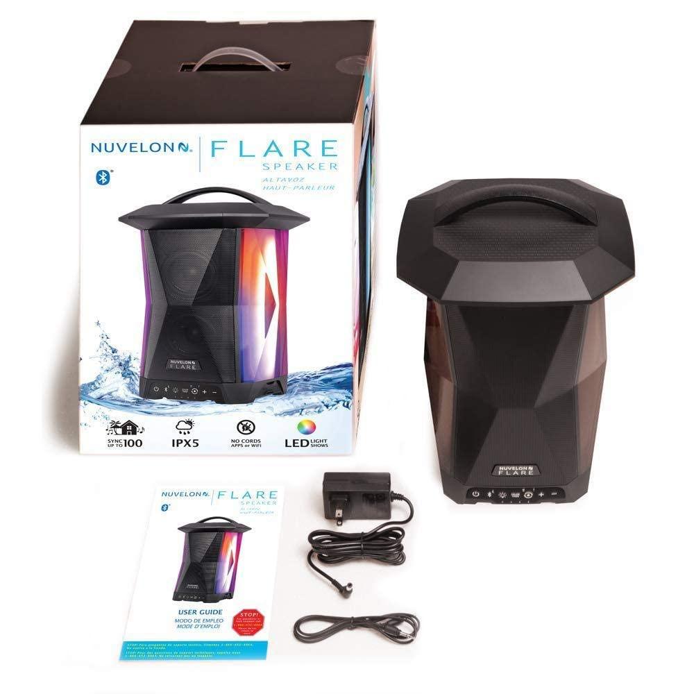 NUVELON NUVELON NF15A1-BTM Portable Bluetooth Speaker with lights, Nuvelon Flare Multi Sync wireless speaker with Ambient lighting and Rhythm light pulsing LED lights, Aux input, Bluetooth v4.2
