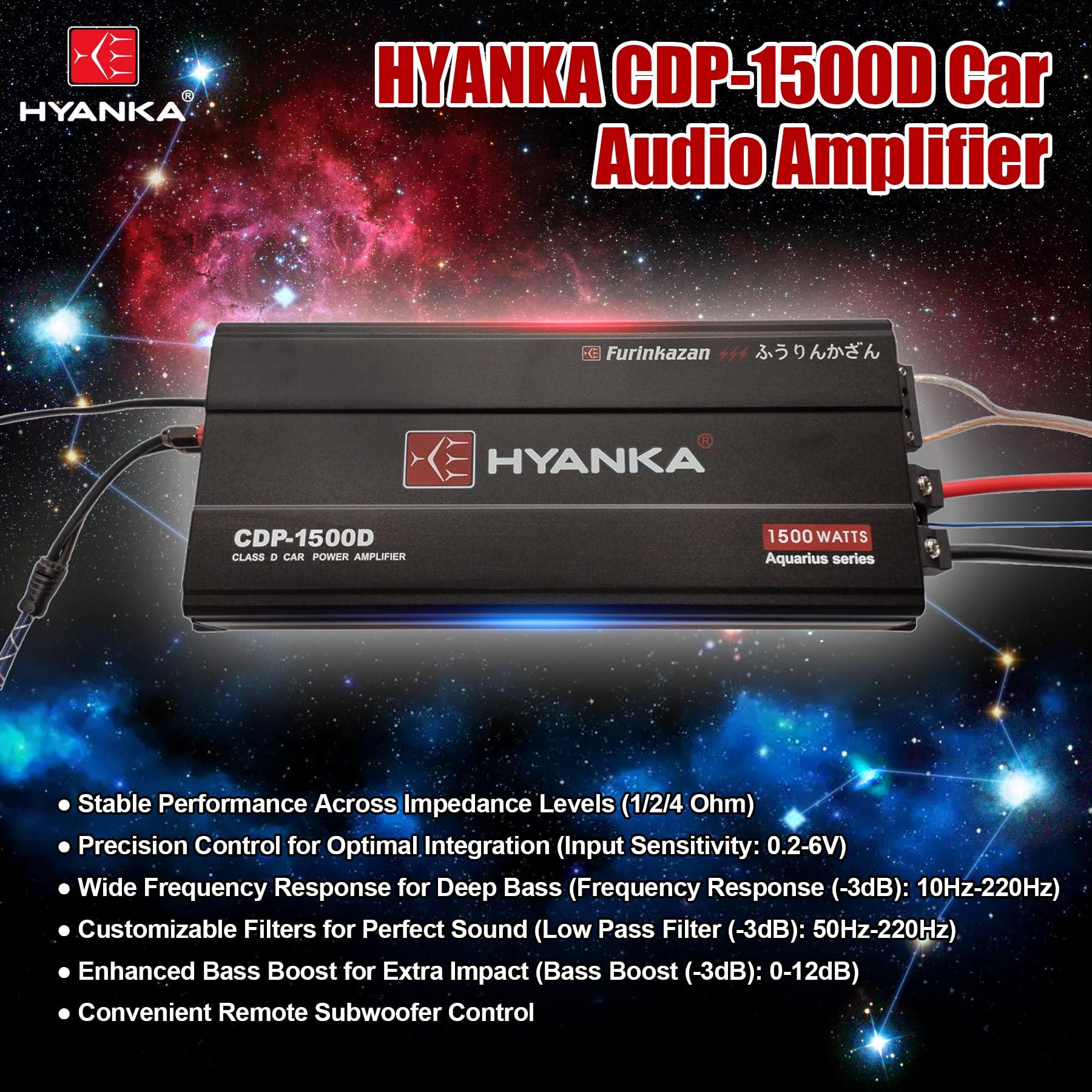 H YANKA H YANKA BSF-15-2 Car Subwoofer paired with The HYANKA CDP-1500D Amplifier Delivers Unmatched Audio Pleasure, Boasting Thunderous Low-Frequency Impact and Exceptional high-Fidelity Sound Quality
