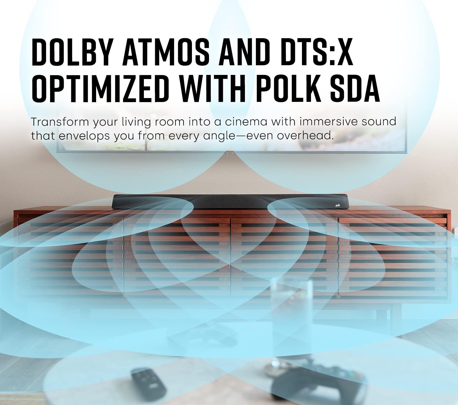 Polk Audio Polk MagniFi Max AX 5.1.2 Channel Sound Bar with 10\" Wireless Subwoofer, Dolby Atmos and DTS:X Certified, Polk\'s Patented VoiceAdjust & SDA Technologies, Easy Setup, Black