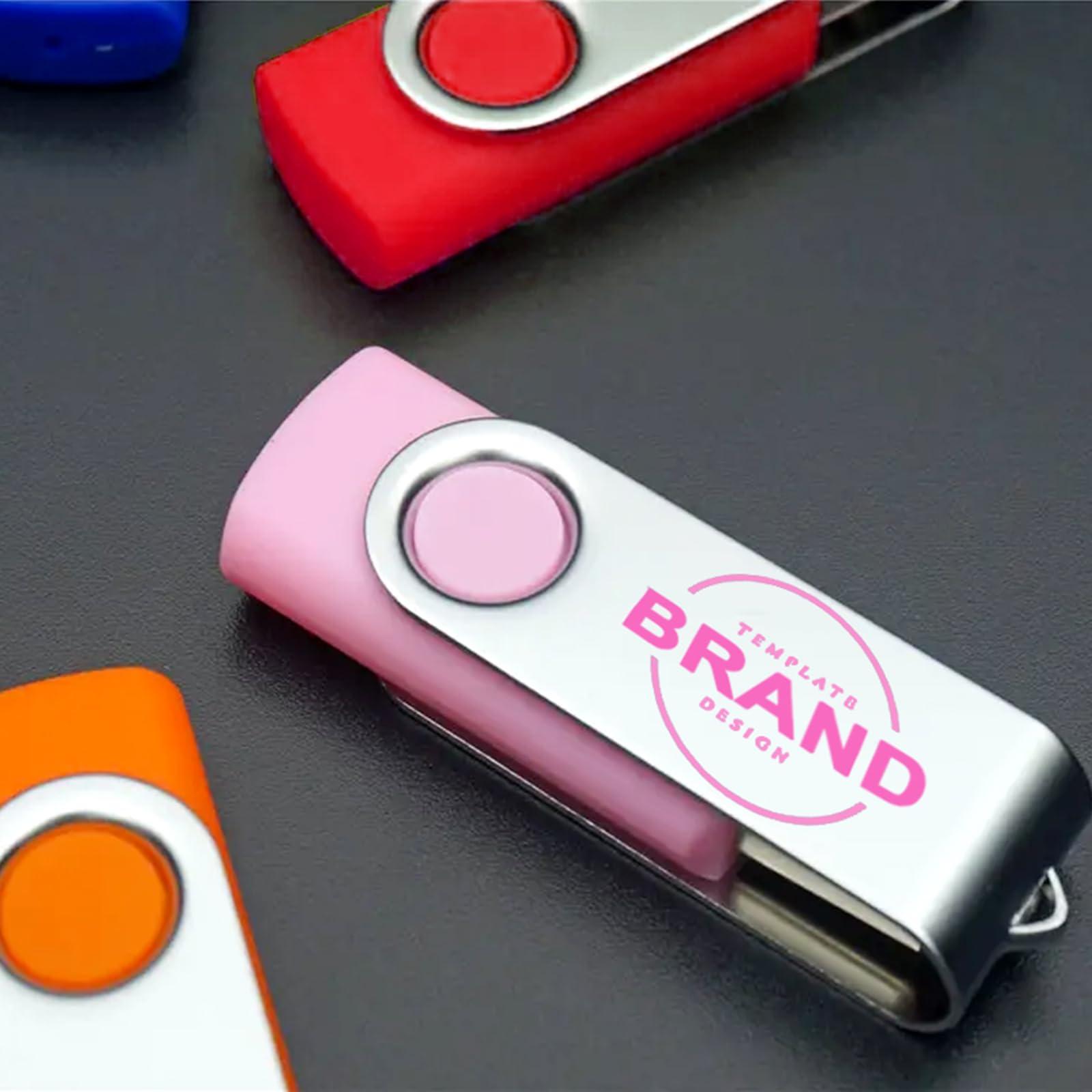 TATMOHIK Custom USB Flash Drive 32GB 25 Pack Promotional Product Customized Thumb Drive,Customizable USB Drive Personalized with Your Logo Bulk USB2.0 Personalized USB Stick 25Pcs Multiple Color Choice