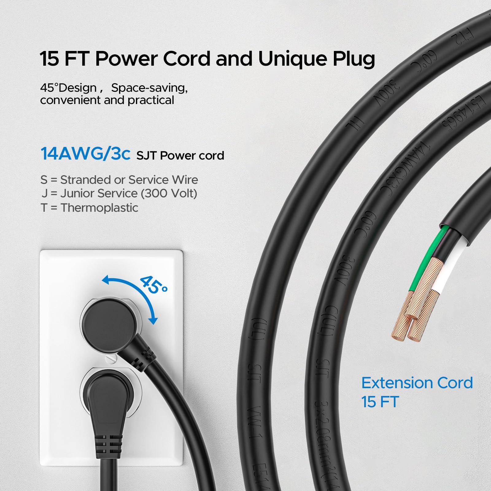 CRST CRST Heavy Duty Power Strip 16-Outlet & 12-Outelet Metal Power Strip with Surge Protector,Wide Spaced 15Ft Long Cord.