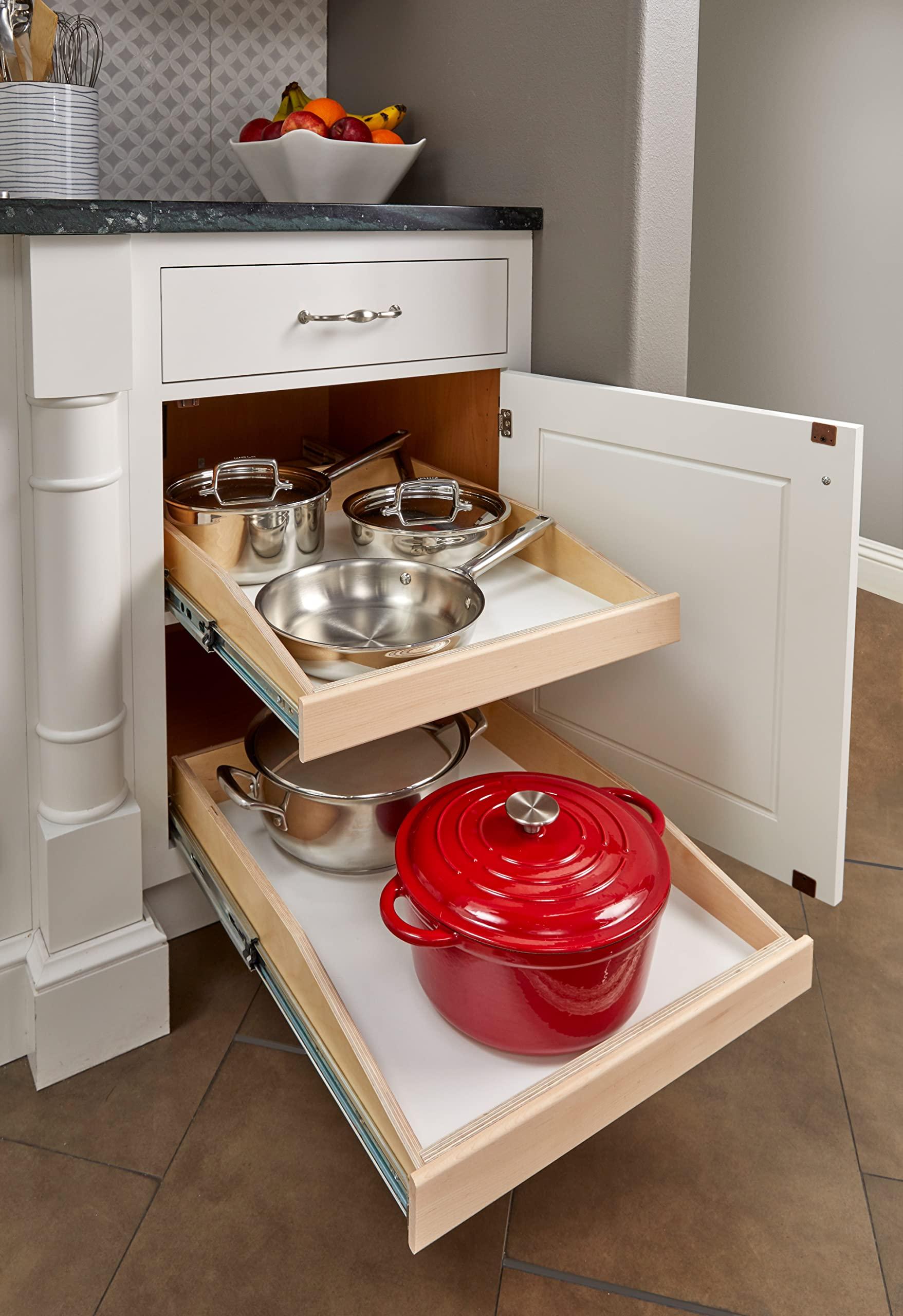 Slide-A-Shelf Slide-A-Shelf Made-to-Fit Slide-Out Shelf: Maple Wood Front with Full Extension Rail