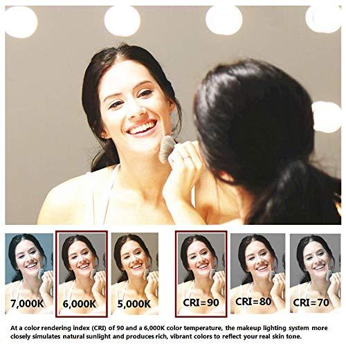Waneway Waneway Vanity Lights for Mirror, DIY Hollywood Lighted Makeup Vanity Mirror Dimmable Lights, Stick on LED Mirror Light Kit for Vanity Set, Plug in Makeup Light for Bathroom Wall Mirror, 14-Bulb