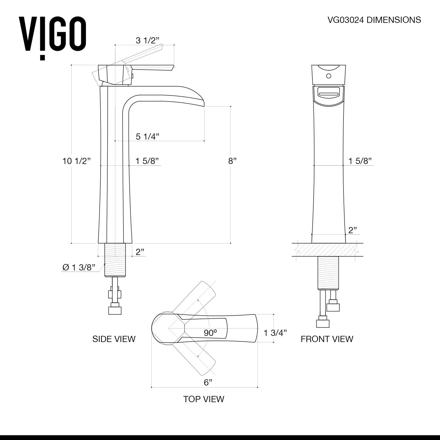 VIGO VIGO Niko 11\'\' H Single Handle Single-Hole Bathroom Vessel Faucet in Chrome-VG03024CH
