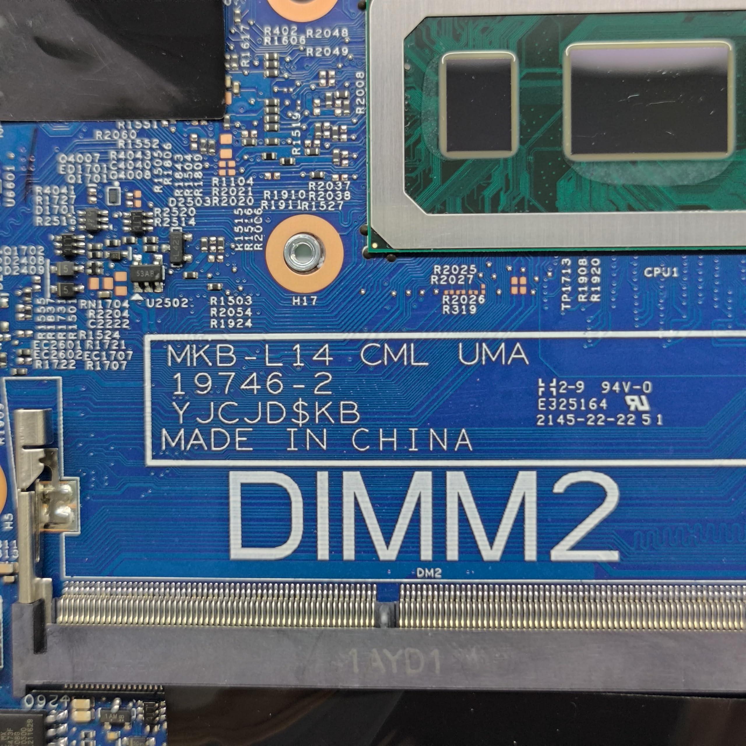 WGY Replacement Laptop Motherboard MKB_L14 CML UMA 19746-2 for Dell Latitude 3510 System Board i7-10510U Processor 0FDJTY FDJTY