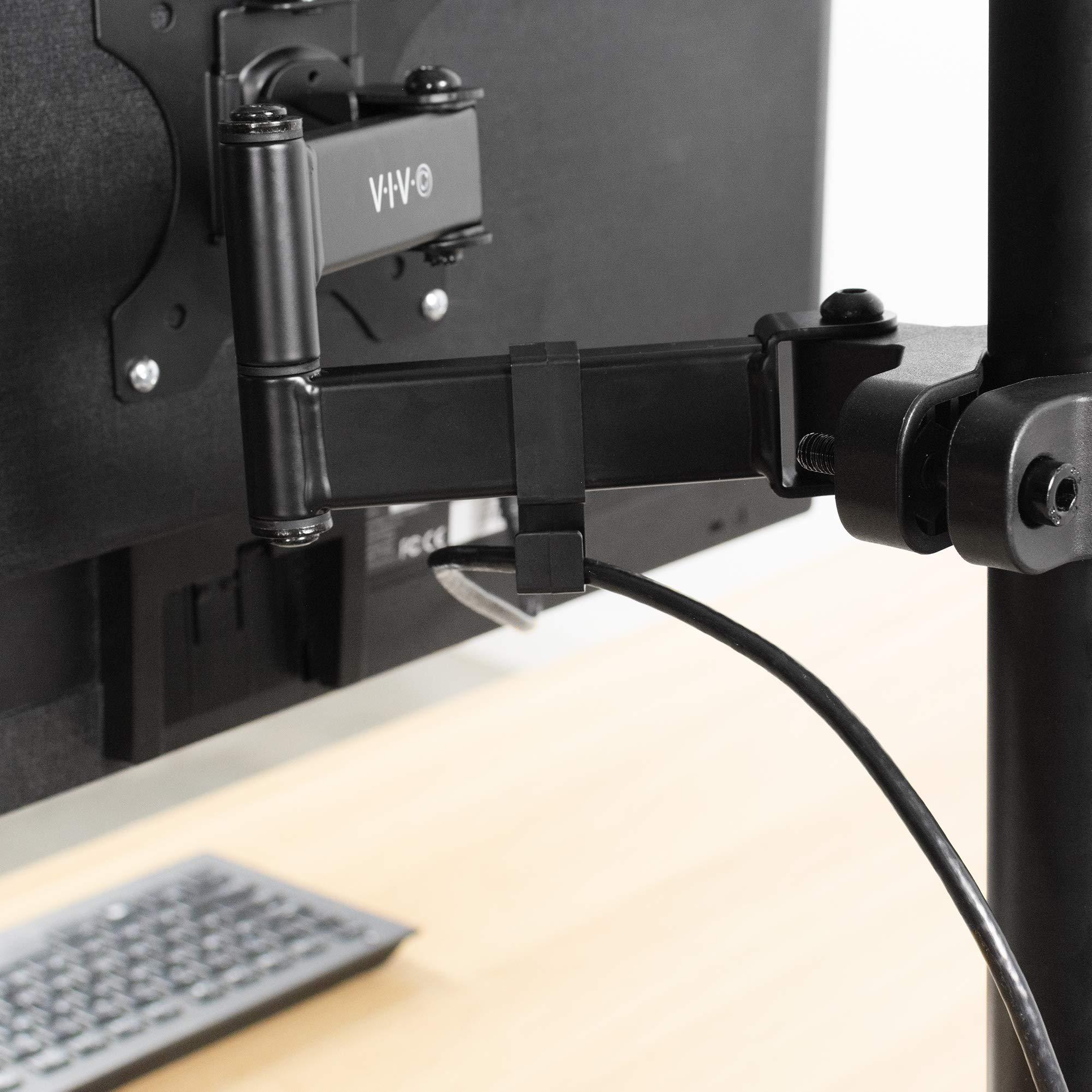 VIVO VIVO Steel Universal Full Motion Pole Mount Monitor Arm with Removable 75mm and 100mm VESA Plate, Fits 17 to 32 inch Screens, Black, MOUNT-POLE01A