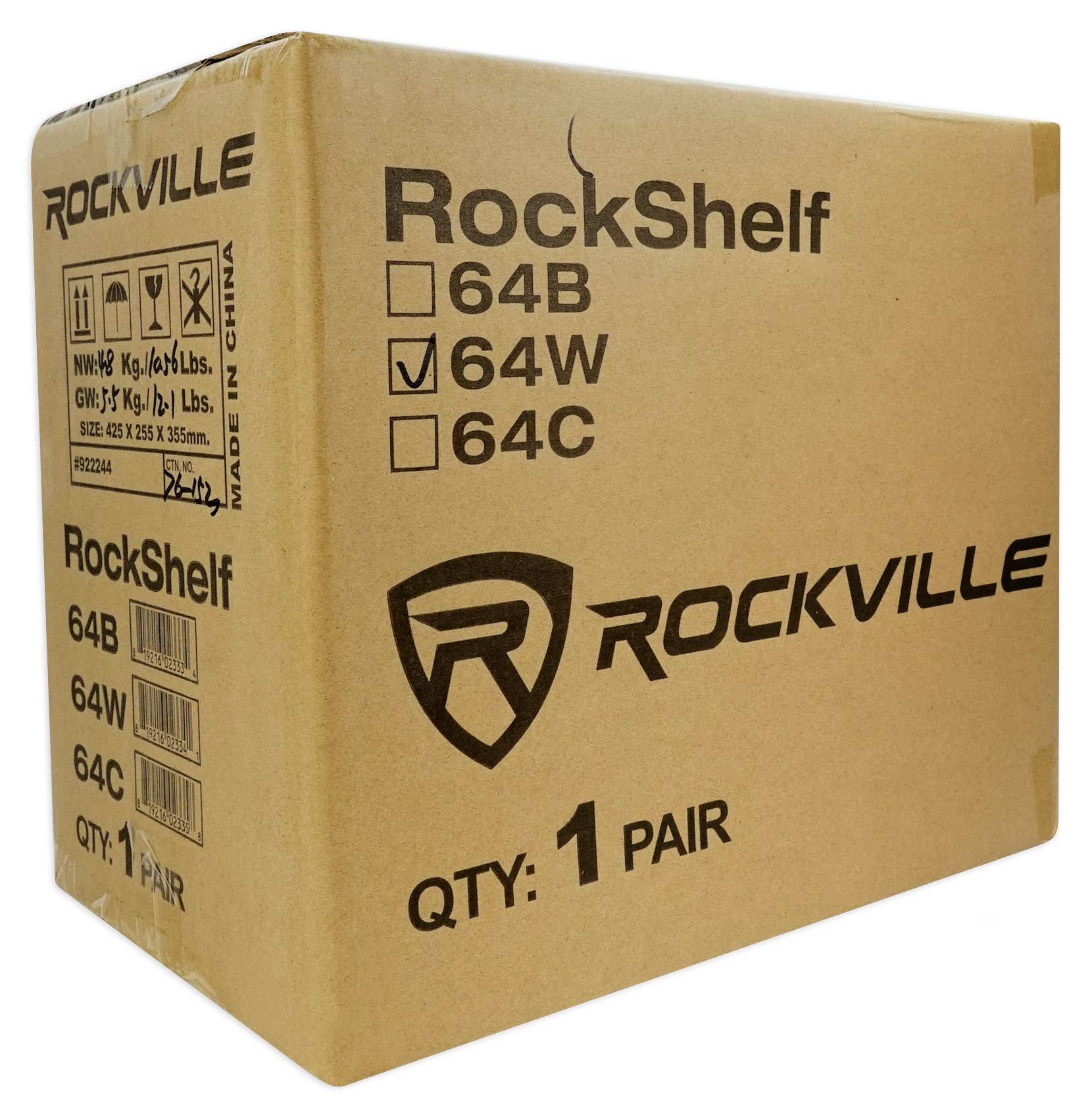 Rockville Rockville (2) RockShelf 64W White 6.5" Home Bookshelf Speakers+8" Speaker Stands