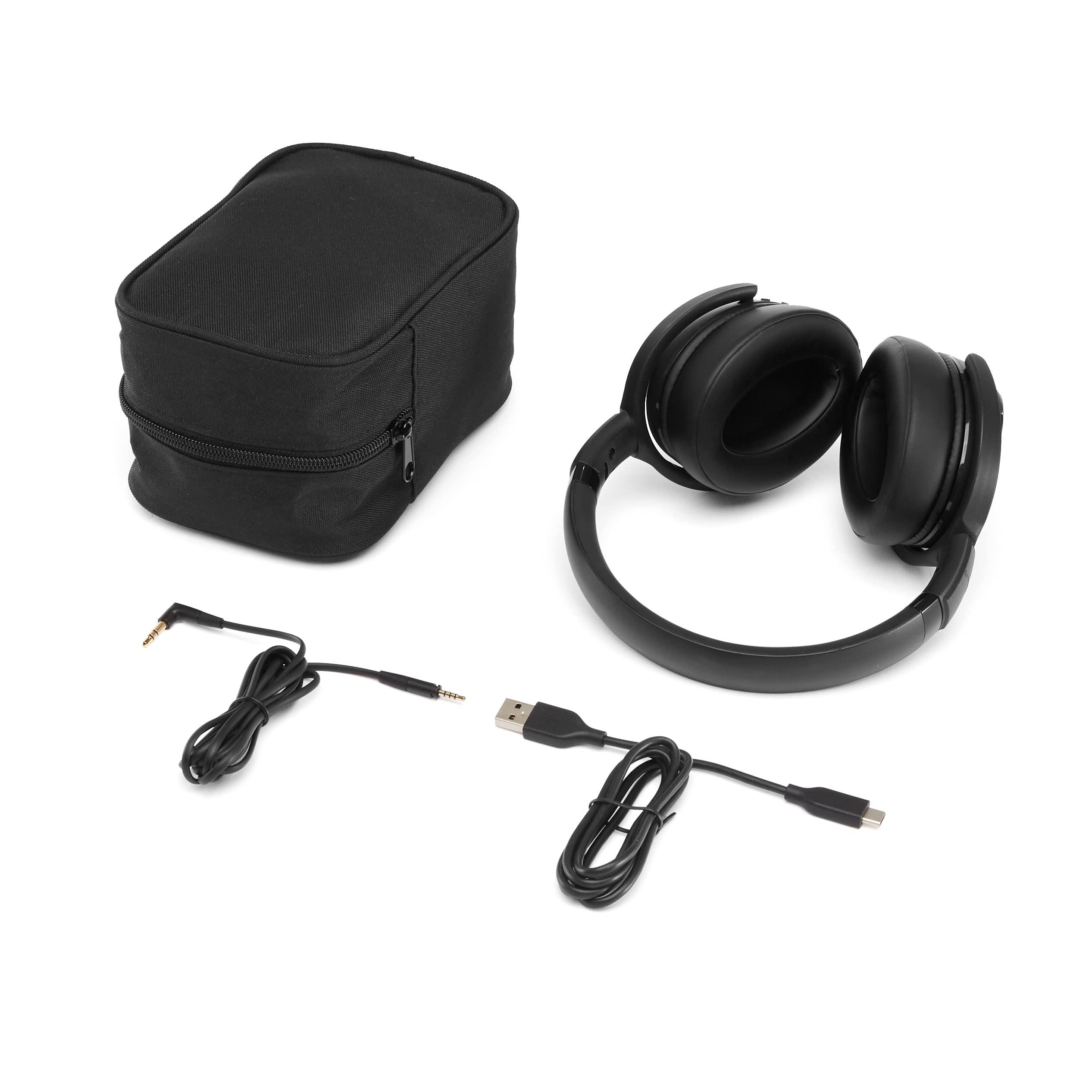 AmazonCommercial AmazonCommercial Over Ear Wireless Noise Cancelling Bluetooth Commuter Headphones, Black