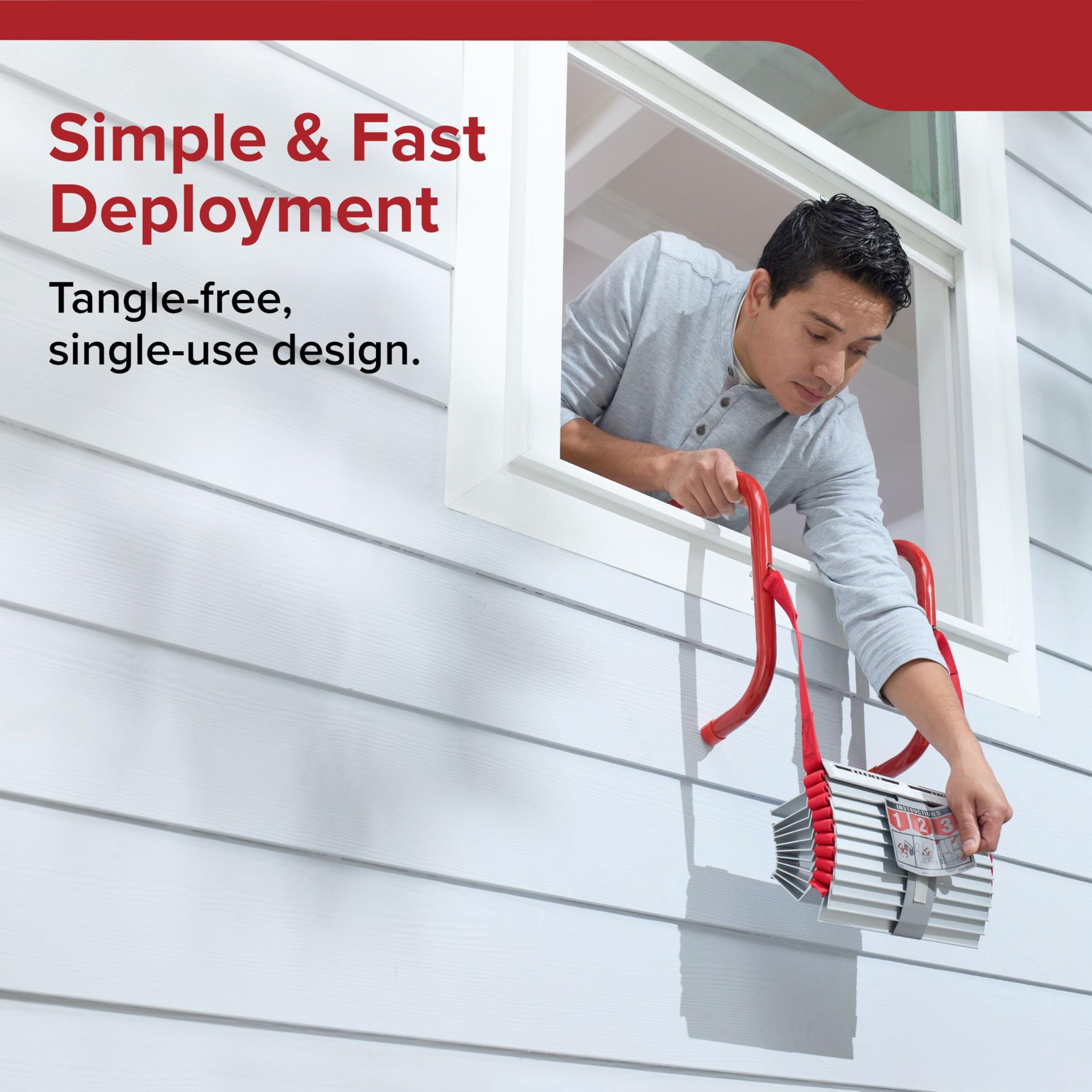 Kidde Kidde Fire Escape Ladder, 2-Story Rope Ladder, Extends to 13-Feet, Anti-Slip Rungs