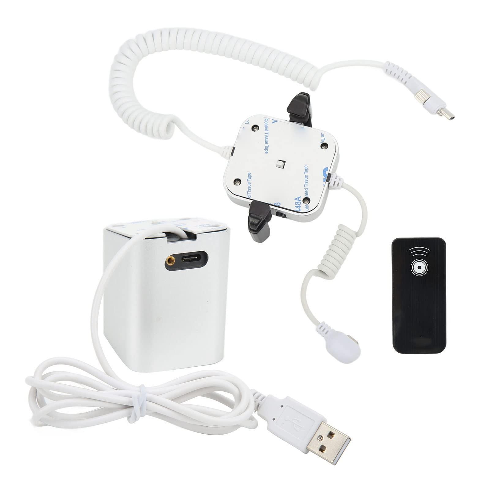 Dioche Antitheft Display Stand, Anti Theft Cell Phone Display Stand, 95120dB Security Alarm, Fast Charging Infrared Remote Control Unlock for Exhibition(for Android Port, Without claw)