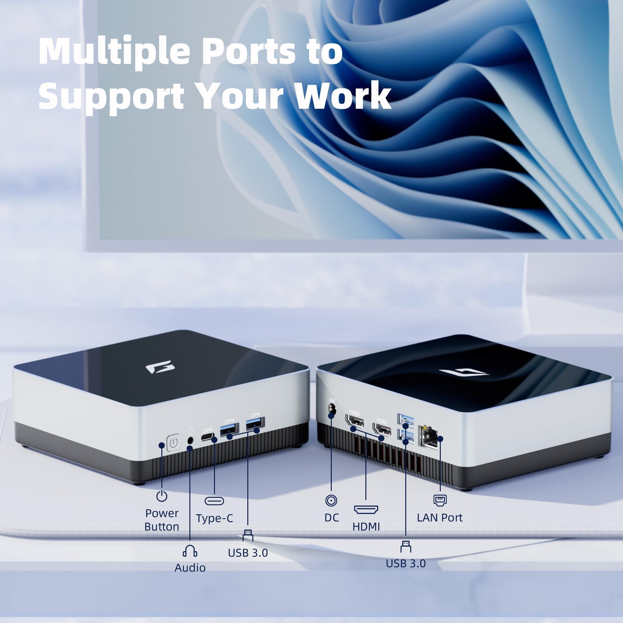 CyberGeek CyberGeek Nano A1 Small PC Intel 12th Alder Lake N100 (up to 3.4GHz), Mini Desktop Computer 8GB DDR4 RAM 256GB PCIe SSD, Tiny PC with 4K Dual HDMI/USB3.0/WiFi 6/BT5.2/RJ45/VESA for School Home Office