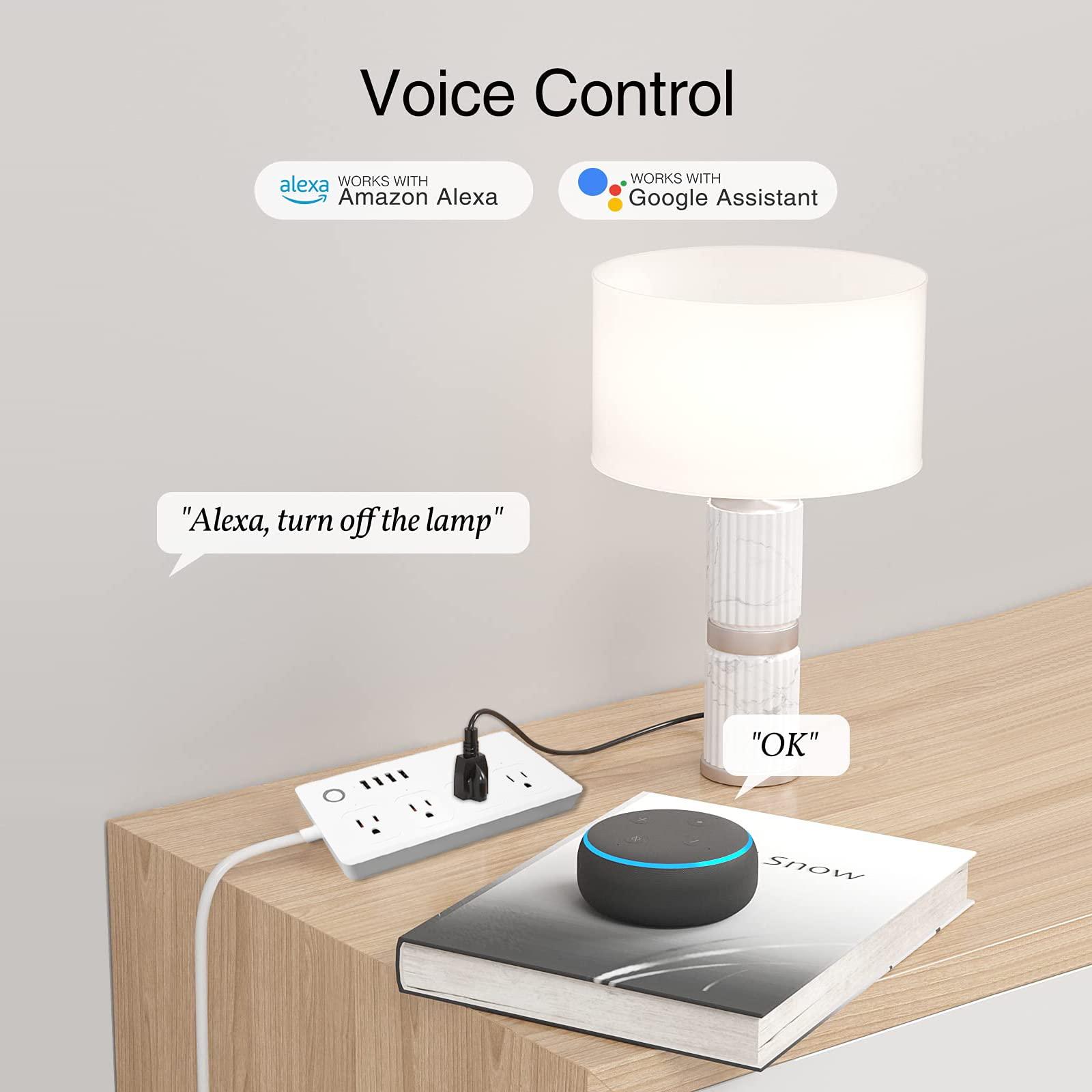 UseeLink Smart Power Strip, UseeLink WiFi Surge Protector Compatible with Alexa & Google Home, Smart Plug with 4 USB Ports & 4 AC Outlets, Voice and Remote Control & Timer Schedule, 5ft Extension Cord