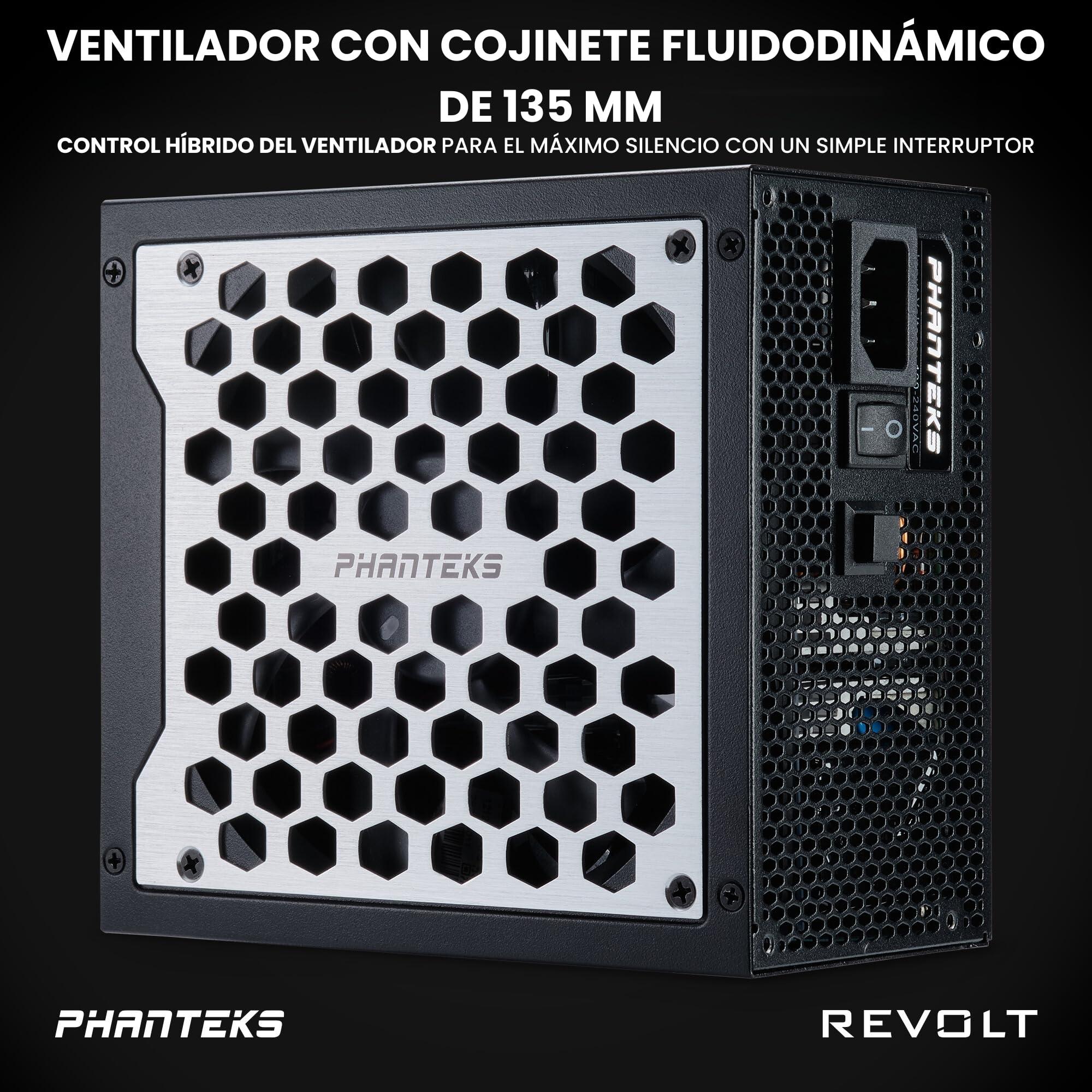 Phanteks Phanteks (PH-P1000PR_BK01C) Revolt 1000W 80PLUS Platinum, ATX 3.0, PCIe 5.0, Fully Modular, Cable-Less, Power Supply Unit Only (Cables Sold Separately), Black