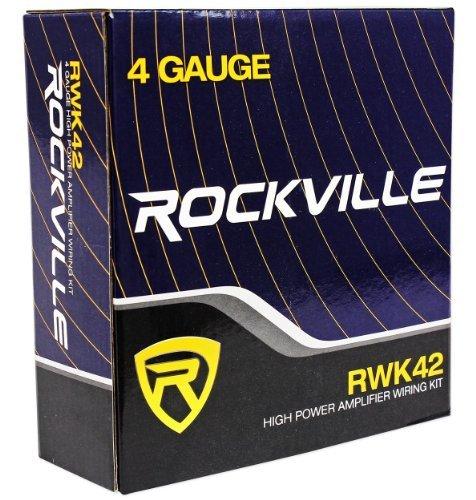 Rockville Rockville RWK42 4 Gauge 4 Chan Car Amp Wiring Installation Wire Kit (2) RCA's
