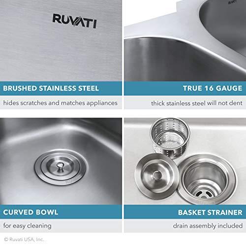 Ruvati Ruvati 32-inch Undermount 50/50 Double Bowl 16 Gauge Stainless Steel Kitchen Sink - RVM4300