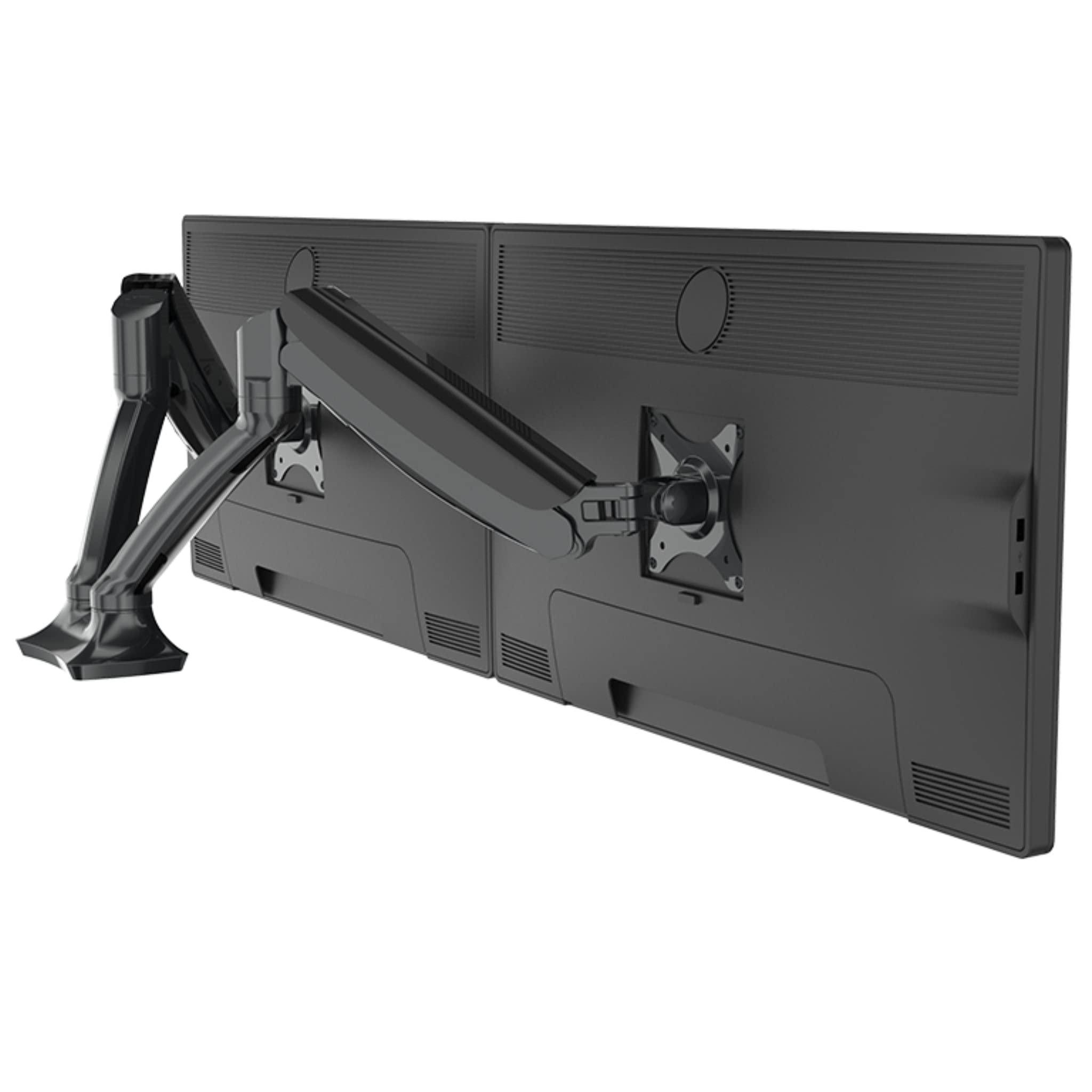 Progressive Desk Progressive Desk Dual Gas Spring Monitor Mount Stand - Fits 10"-27" Monitors - 180 Monitor Rotation - Arm Holds Up to 20 lbs per Arm