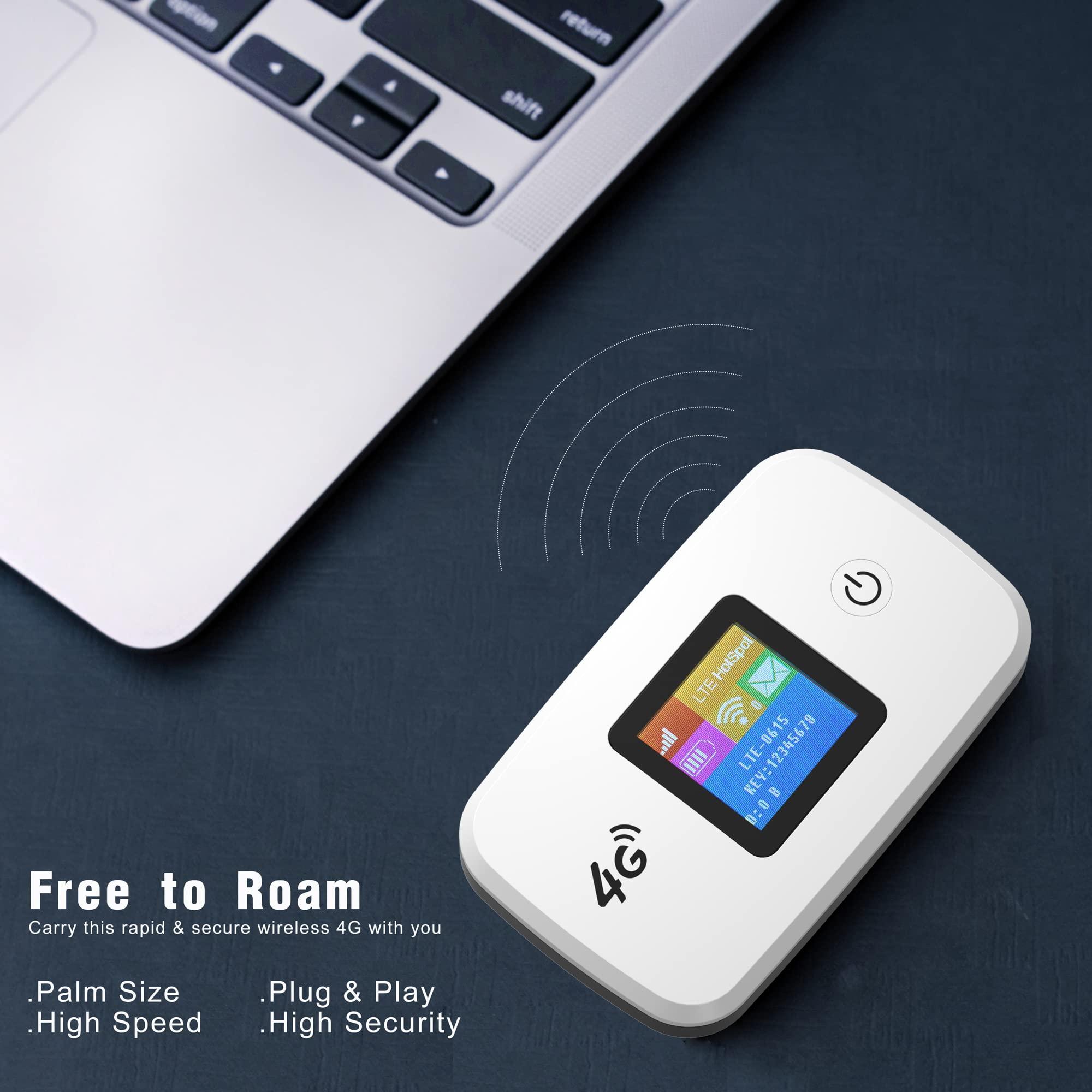 High Eagle High Eagle 4G Mobile WiFi Router, WiFi Mobile Hotspot Unlocked Wireless Internet Router with SIM Card Slot for Outdoor Travel Support B2/B4/B5/B12/B17 Network Band