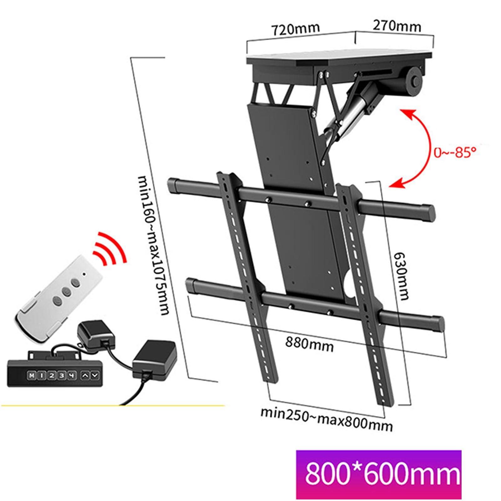 ZJYSMH tv wall mount,wall mount tv bracket, Motorised TV Bracket - 0-85 Flip Down, Hidden Drop Down TV Lift, Motorized Flip Down TV Roof Ceiling Mount, Fits 50-90 Inch TVs (Size : Min250~max600mm) ( Size :