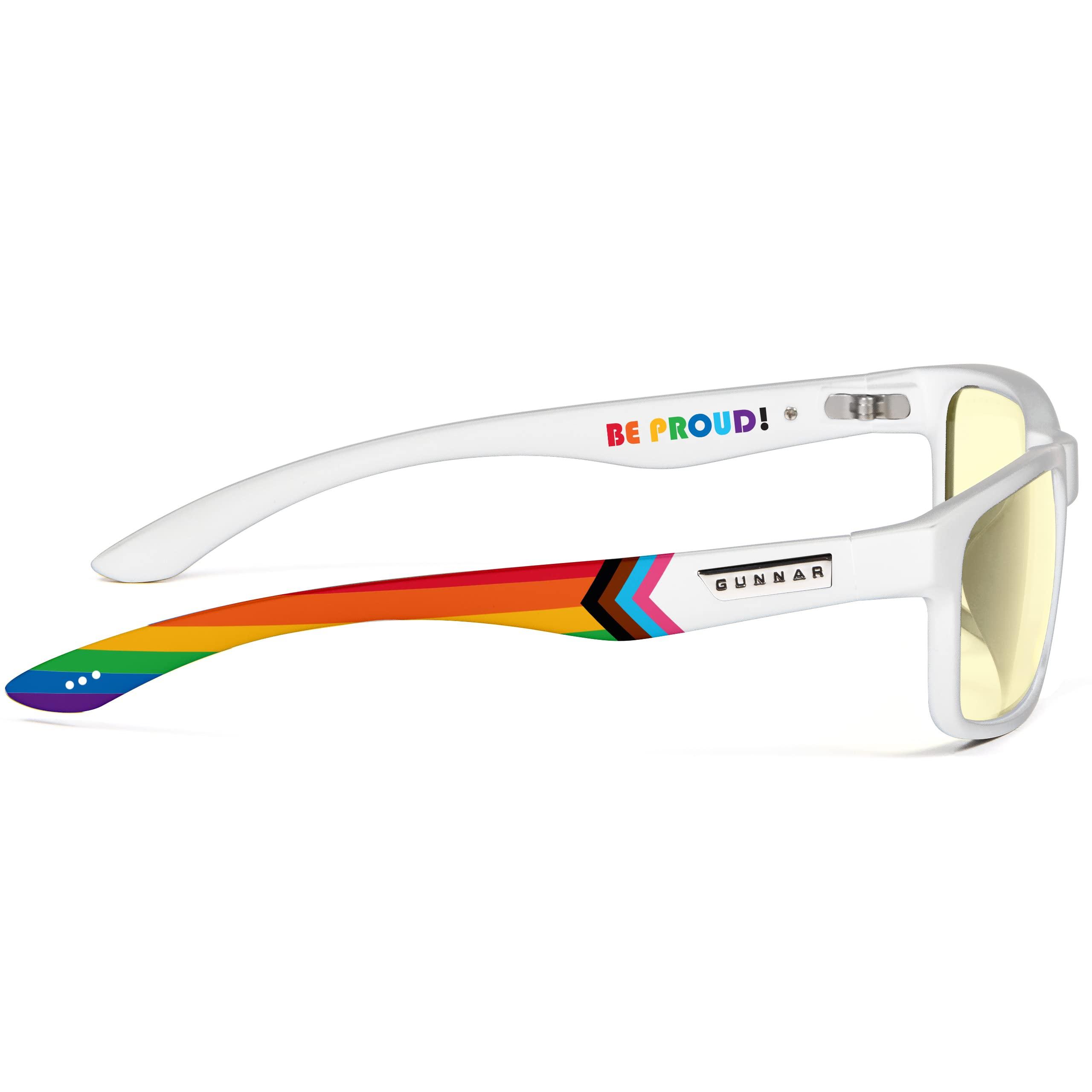 Gunnar Gunnar - Blue Light Reading Glasses - Blocks 65% Blue Light - Enigma, Pride Edition, Amber Tint