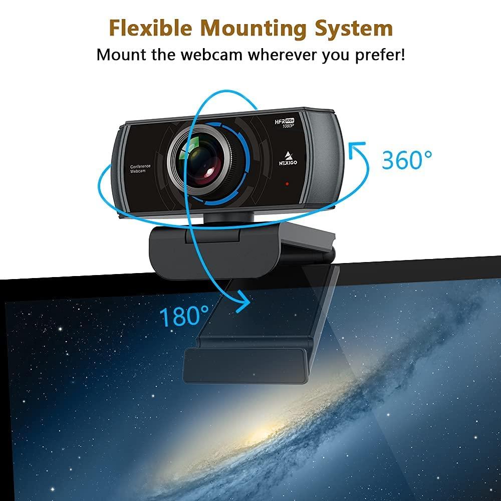 NexiGo NexiGo N980P 1080P 60FPS Webcam with Microphone and Software Control, USB Computer Camera, Built-in Dual Noise Reduction Mics, 120 Wide-Angle for Zoom/Skype/FaceTime/Teams, PC Mac Laptop Desktop